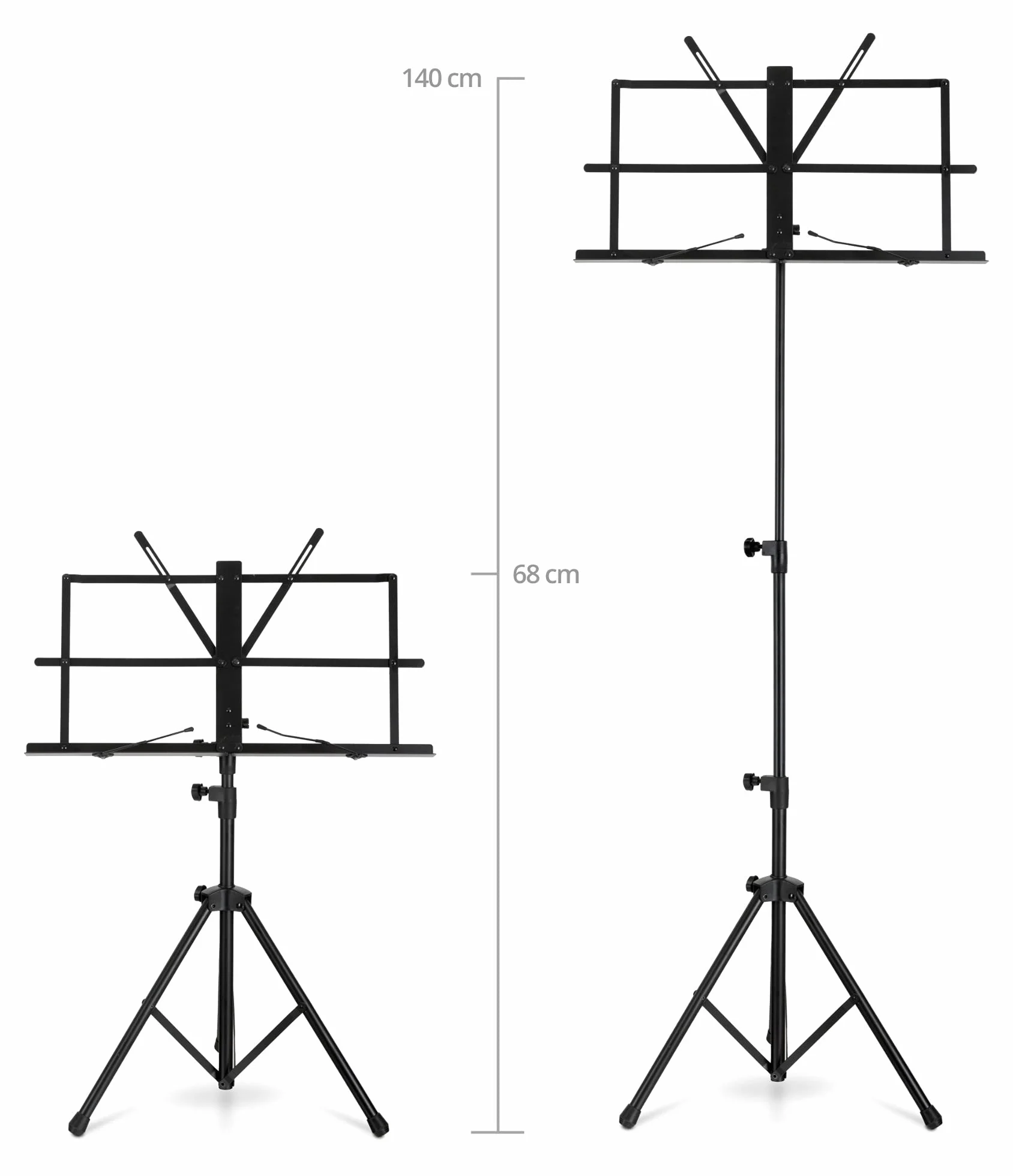 Classic Cantabile Stojak na nuty Easy czarny 45-118 cm 1,2 kg