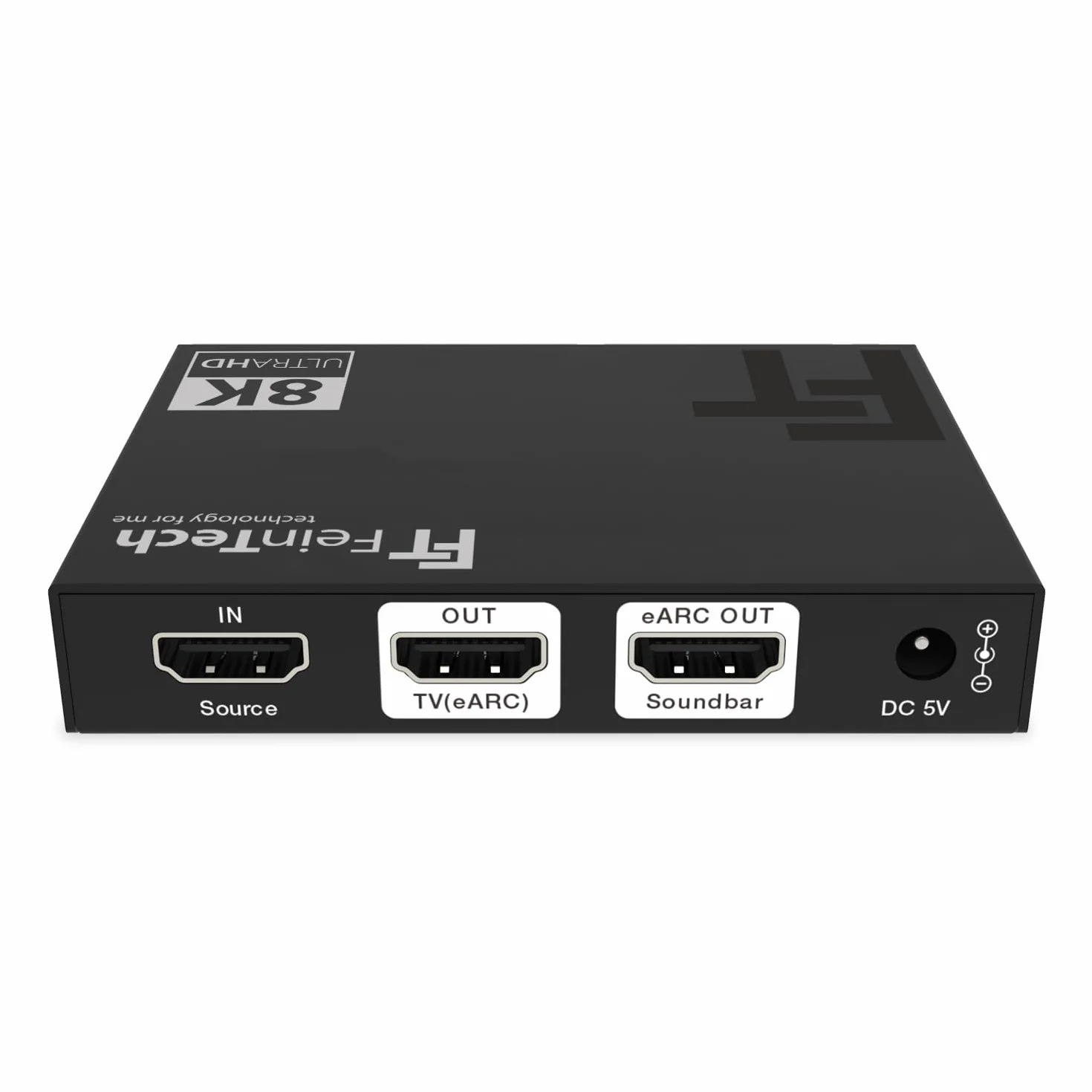 FeinTech AX310 HDMI 2.1 Audio Extractor do soundbar eARC – obsługuje 8K 60 Hz, 4K 120 Hz, VRR, ALLM, Dolby Atmos, DTS, rozdzielacz audio do systemów dźwiękowych z eARC i ARC (1 wejście)