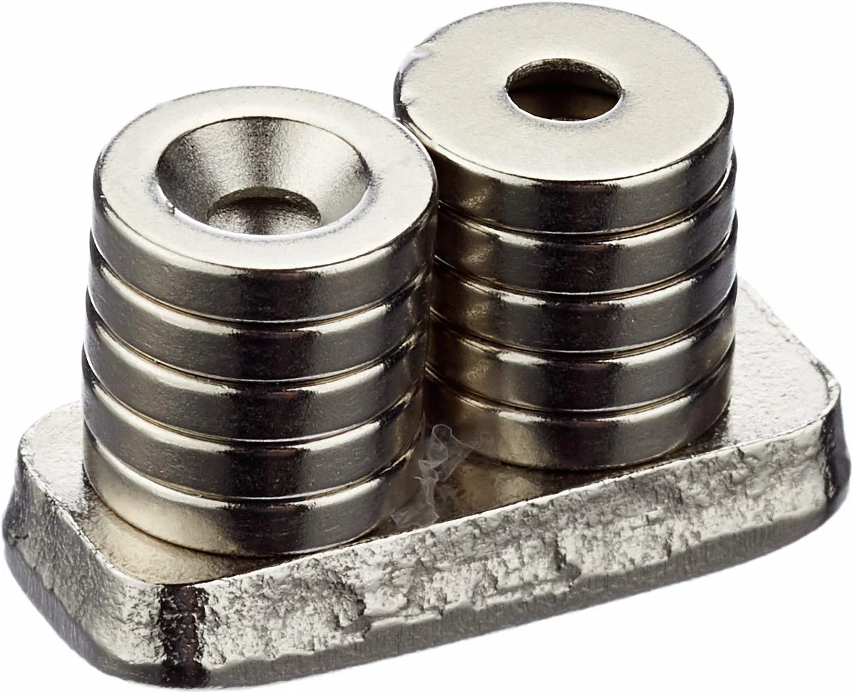 Magnes neodymowy do sztuki, rzemiosła, mocowania mebli, majsterkowania, hobby i nauki, średnica 10 mm x 2 mm grubości x 3 mm c/zlewozmywak - 1,2 kg - północ - 10 sztuk
