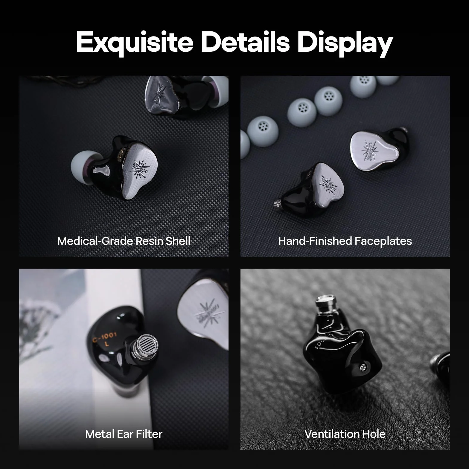 LINSOUL Kiwi Ears KE4 monitor douszny, 2DD + 2BA hybrydowe słuchawki douszne, słuchawki gamingowe, HiFi Wired IEM, ze zdejmowanym kablem IEM dla muzyków, audiofilów