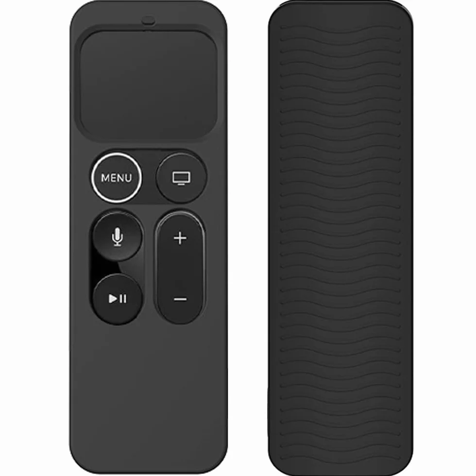 Silikonowe etui ochronne do Apple TV 4K 4. i 5. generacji Siri Remote etui na pilot zdalnego sterowania, etui na pilota zdalnego sterowania, antypoślizgowe etui ochronne (Black Not Glow)