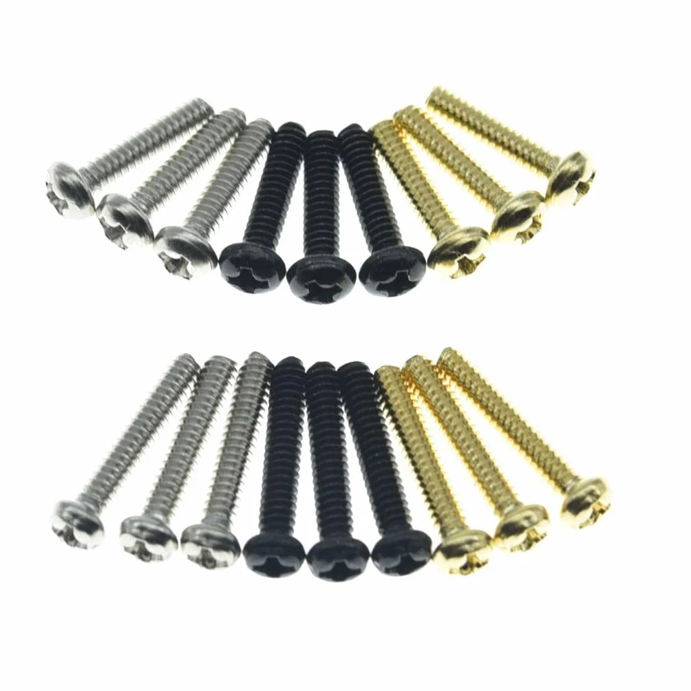 KAISH 20 sztuk wkrętów montażowych ze stali nierdzewnej American #6-32 3-drożny / 5-drożny przełącznik do Stratocaster/Telecaster Black