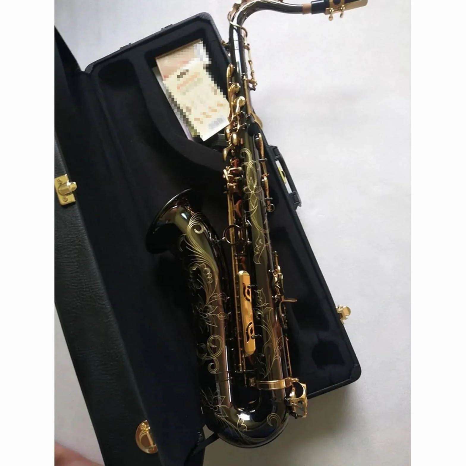 Japoński Saksofon Tenorowy B Flat Black Nickel Gold Instrument Muzyczny Saksofon Profesjonalny (Color : Tenor)
