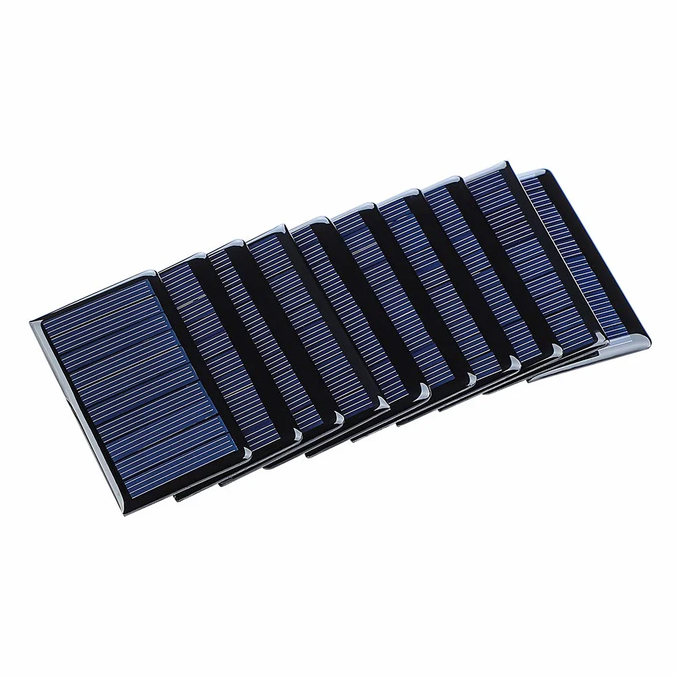 10 sztuk 5 V 60 mA MINI panel słoneczny epoksydowy panel słoneczny polikrystaliczne ogniwa słoneczne do ładowarki solarnej DIY Solar Syatem Kits 68 mm x 37 mm 5 V