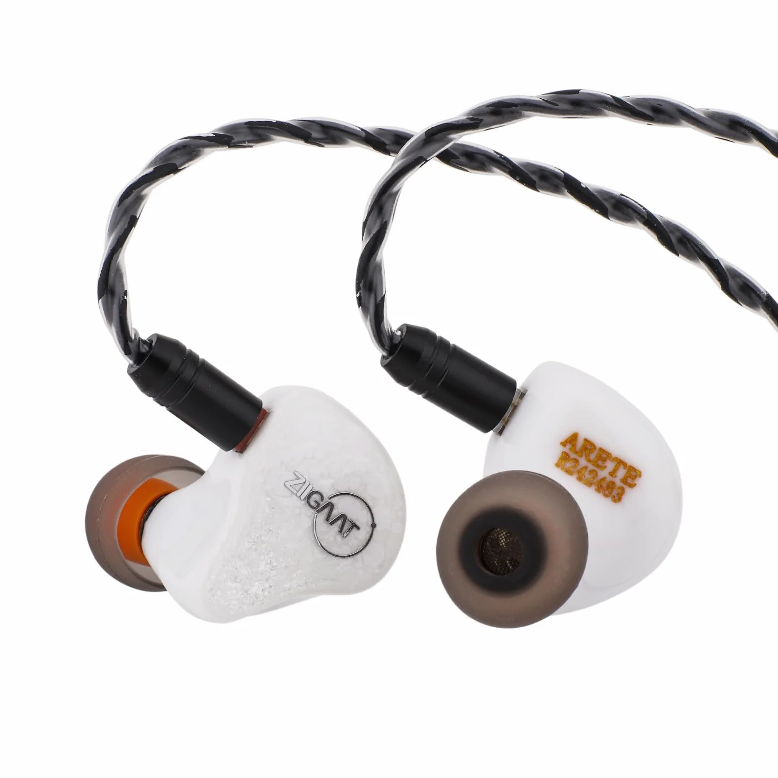 ZiiGaat x Fresh Reviews Arete In Ear Monitor, hybrydowe słuchawki 1DD+4BA IEM, przewodowe słuchawki do gier, Studio Monitor Tunning, ze zdejmowanym kablem IEM dla muzyka audiofila (białe)