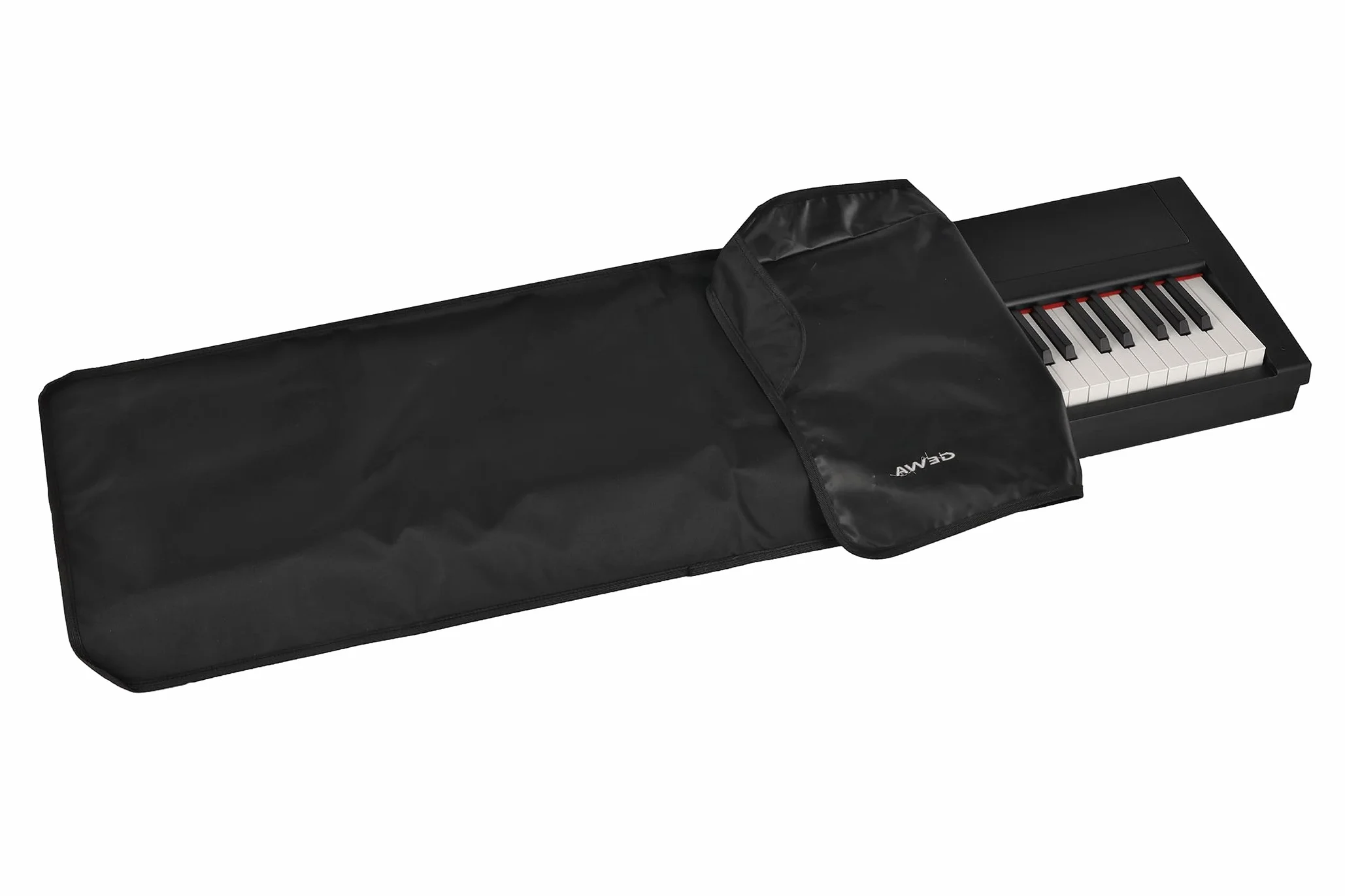 GEWA Pokrowiec na klawiaturę Economy, Keyboard Cover (wysokiej jakości ochrona przed kurzem, praktyczne wykończenie paska, wykonanie z solidnego nylonu, wymiary: 126 x 51 x 6 cm), czarny