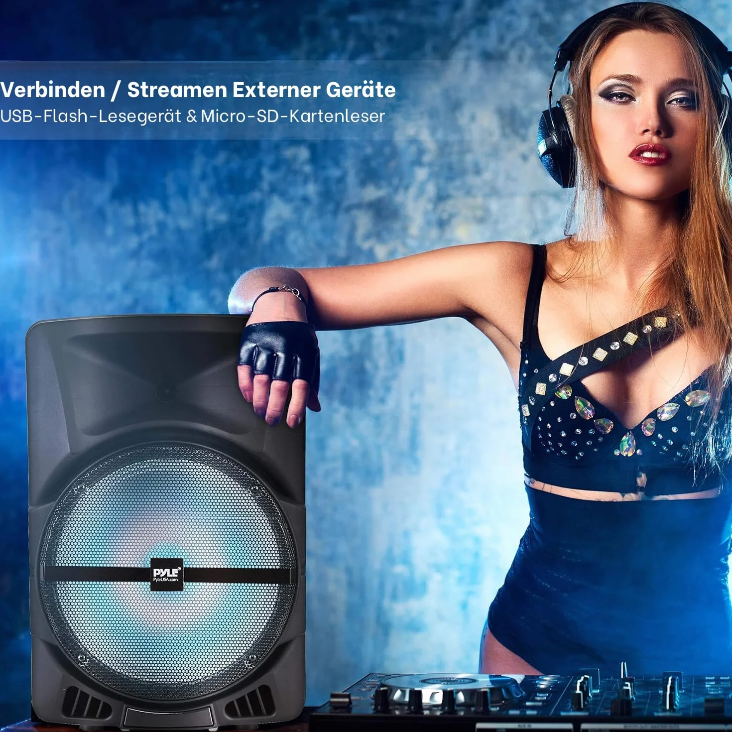 Bezprzewodowy system głośników PA 1200 W Bluetooth głośnik stereo USB MP3 AUX radio FM PPHP1544B