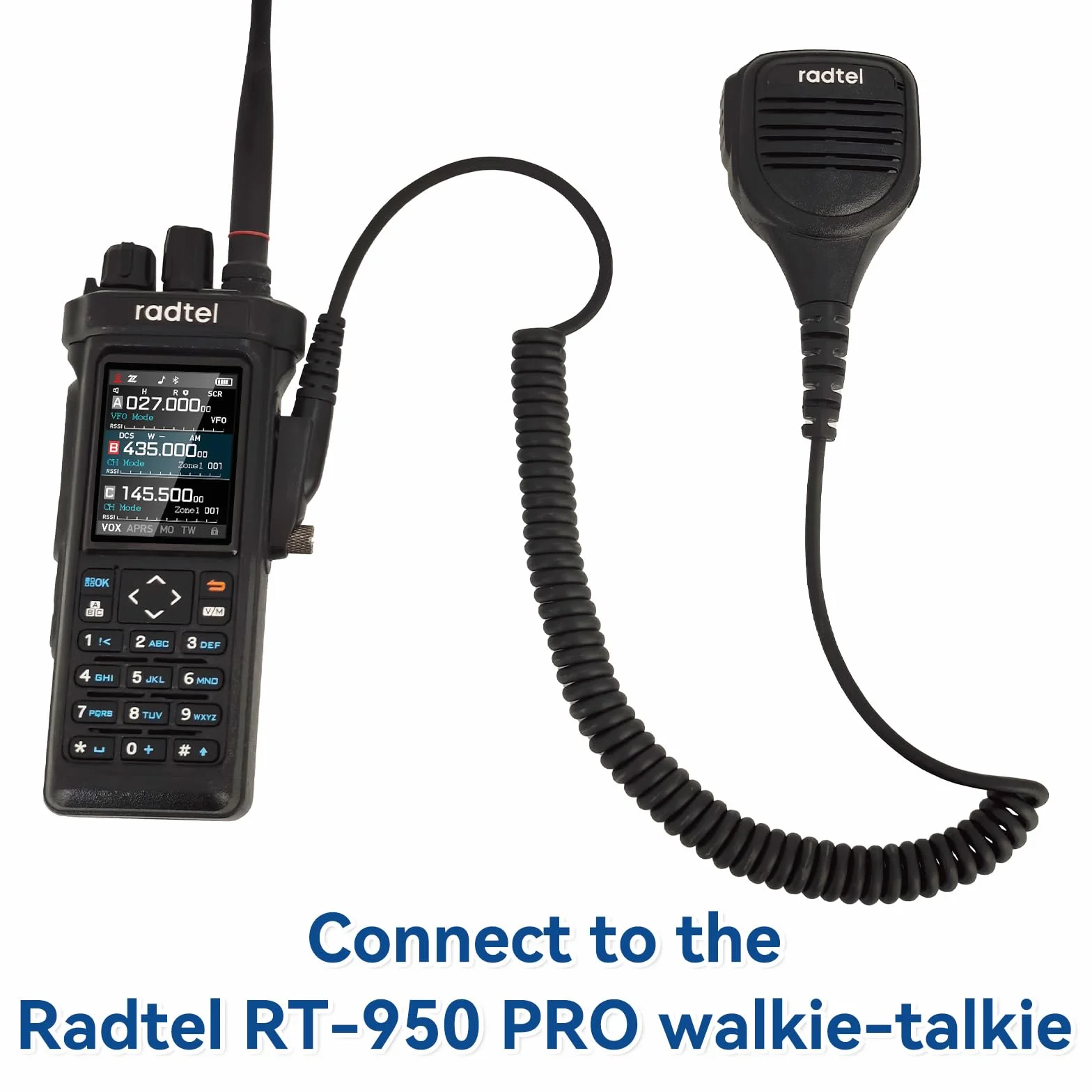 Radtel Heavy Duty Wodoodporny Mikrofon Głośnikowy do Radiotelefonów RT-880 RT-880G RT-6D RT-6DPRO, Mikrofon Walkie Talkie z Redukcją Szumów