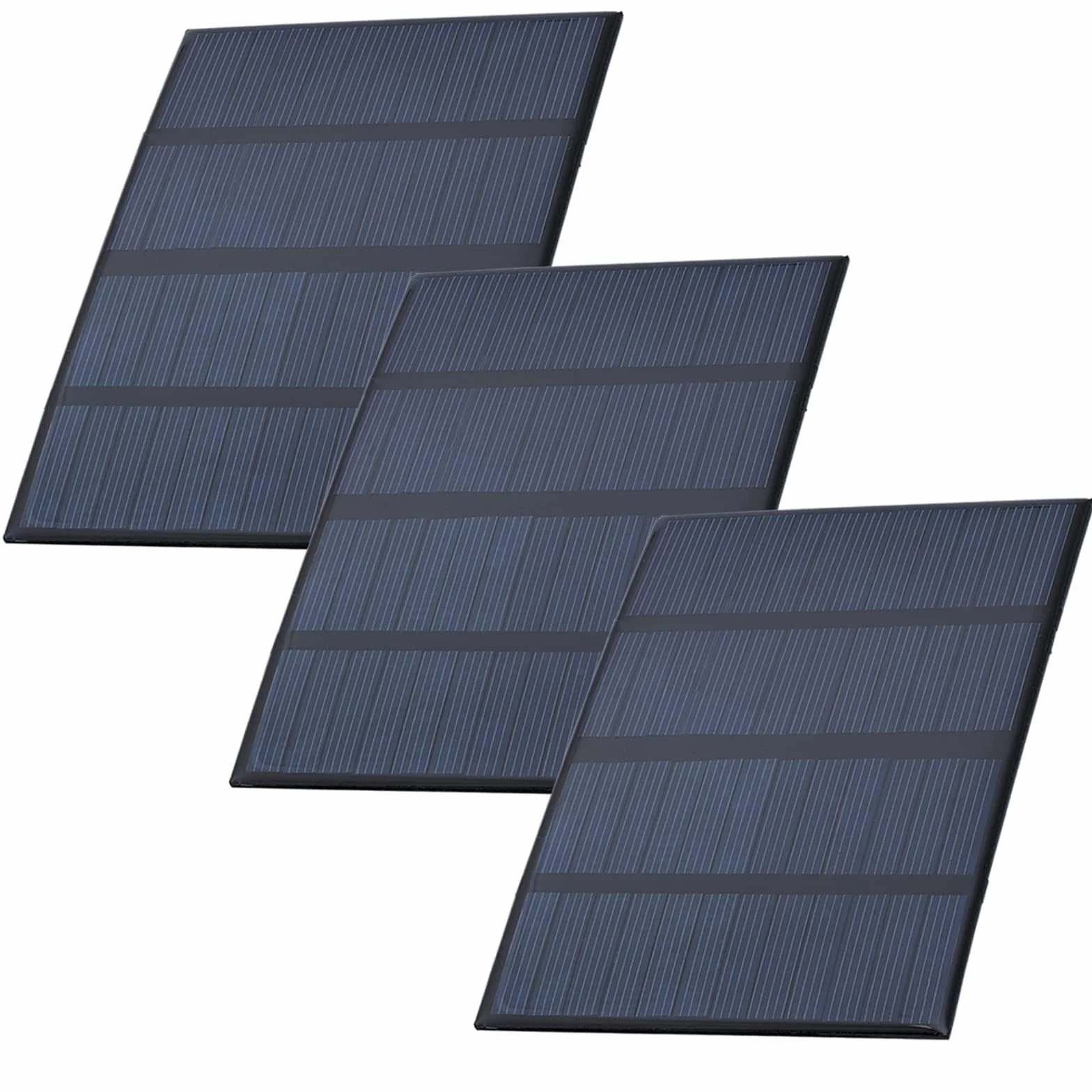 AZDelivery Zestaw 3 mini paneli słonecznych z polikrzemu 5 V 1,5 W, mały, przenośny moduł solarny, przenośny system komórkowy do ładowania akumulatorów, telefonów komórkowych, w obudowie