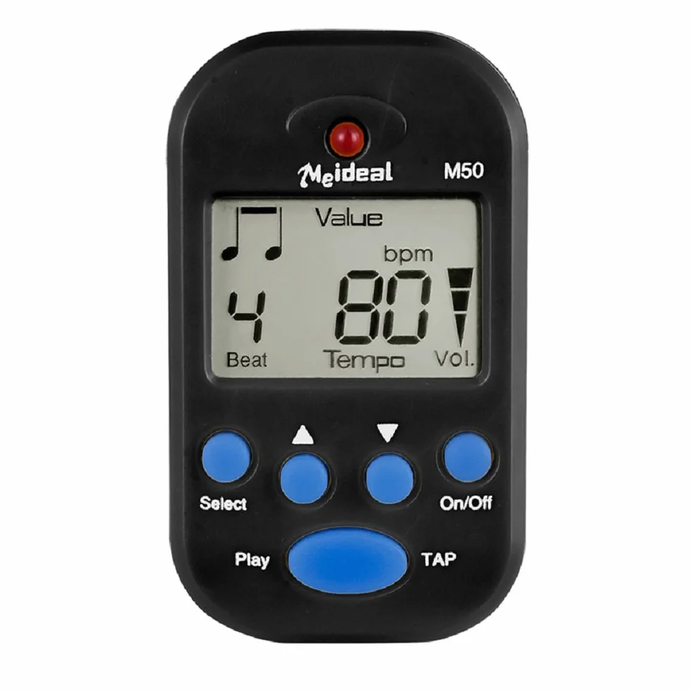 Cyfrowy metronom wielofunkcyjny klips LCD cyfrowy rytm tempo mini metronom z baterią do fortepianu skrzypiec gitara pułapka bęben biegnący - czarny