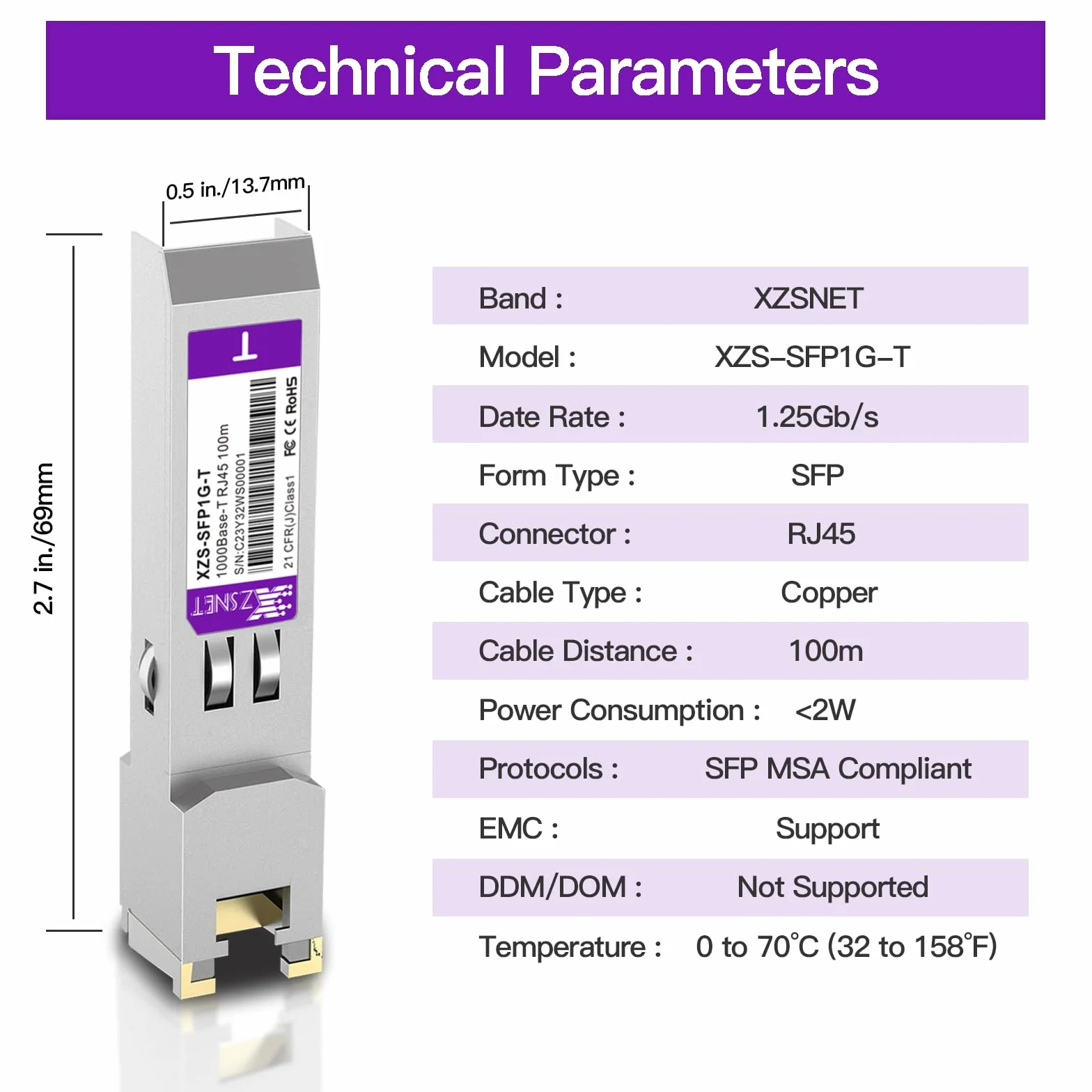 Nadajnik-odbiornik SFP 1000BASE-T, SFP do RJ45, 1,25 G miedziany SFP do modułu Ethernet, kompatybilny z Cisco GLC-T/SFP-GE-T, Ubiquiti UniFi UF-RJ45-1G, Mikrotik, Meraki, Netgear, D-Link i