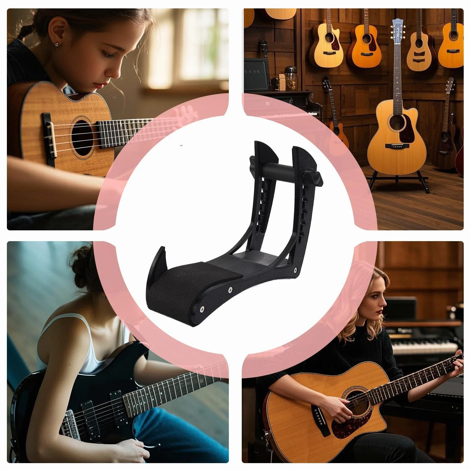 Podnóżek gitarowy | Ergonomiczna akustyczna podpórka pod nogi | Antypoślizgowa podkładka pod nogi do gitary elektrycznej, akustycznej i klasycznej, na scenę, w podróży i w domu