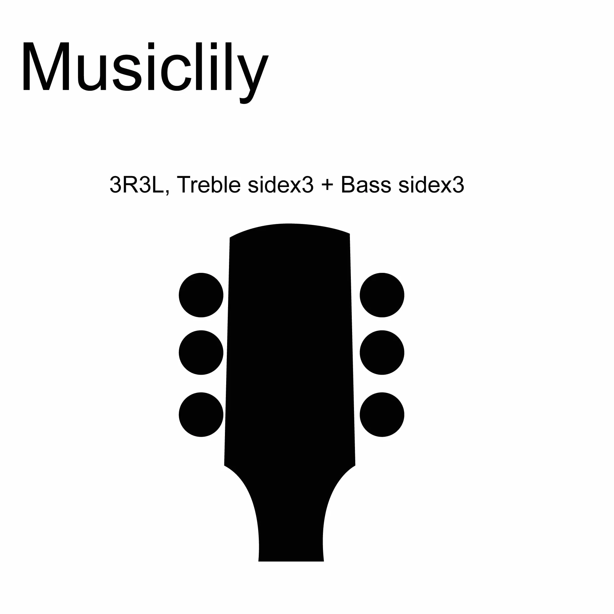 Musiclily Pro 3L+3R Vintage Tunery Blokujące Gitaryowe Klucze Blokowane Kołki do Strojenia do Gitary Elektrycznej Akustycznej Les Paul SG, Złoty Keystone Główki