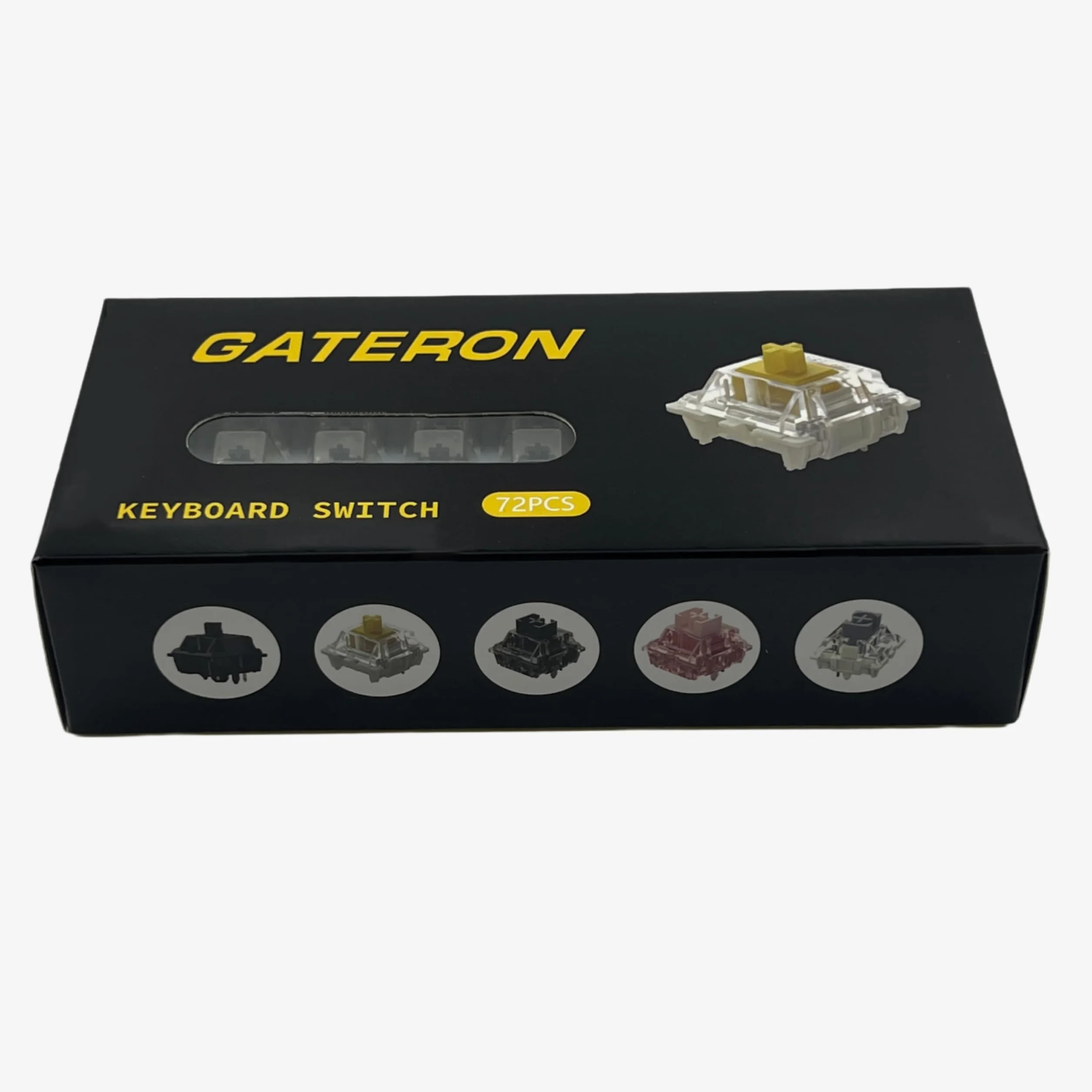GATERON Oil King V2 wstępnie nasmarowane przełączniki klawiaturowe, 5-pinowe, 55 gf, czarne przełączniki liniowe, kompatybilne z klawiaturą mechaniczną MX, DIY, 72 szt., czarne