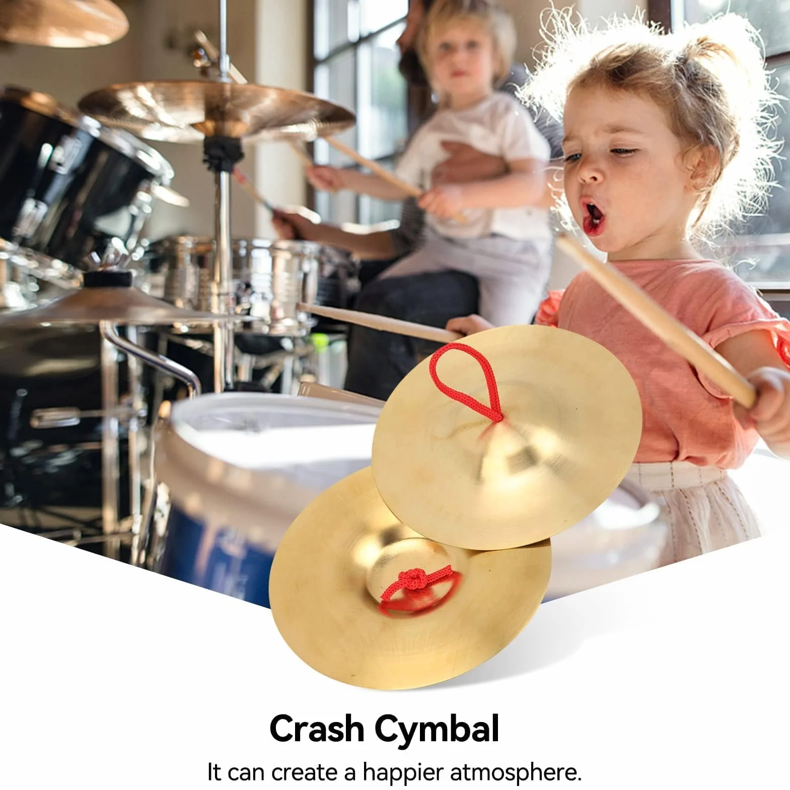 Crash Cymbal, 2 szt. Mosiężny ręczny instrument perkusyjny Instrument perkusyjny dla dzieci Dorośli