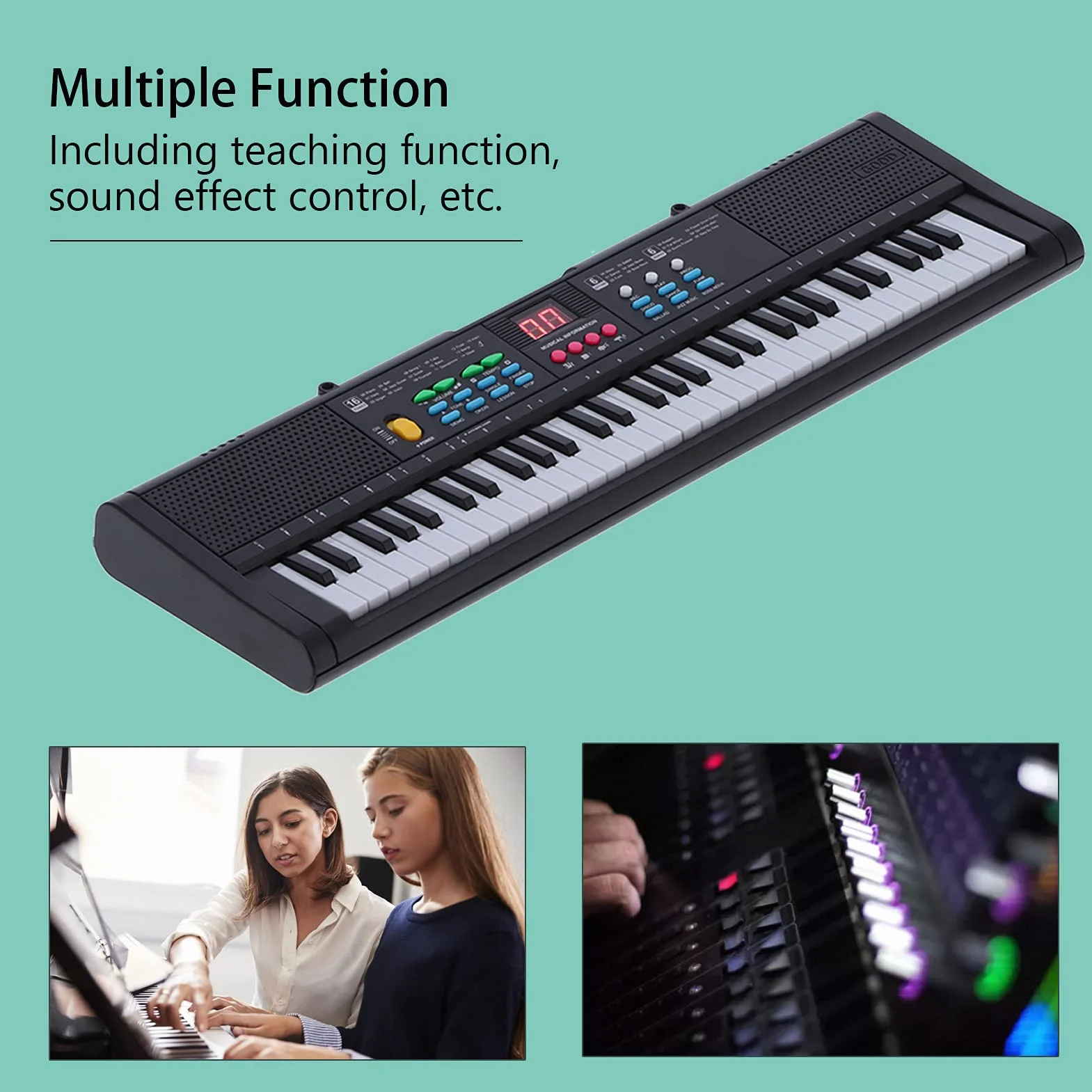 Cyfrowy instrument fortepianowy, wielofunkcyjne gniazdo słuchawkowe pianina USB MQ6186 do występów dla początkujących dzieci dorosłych