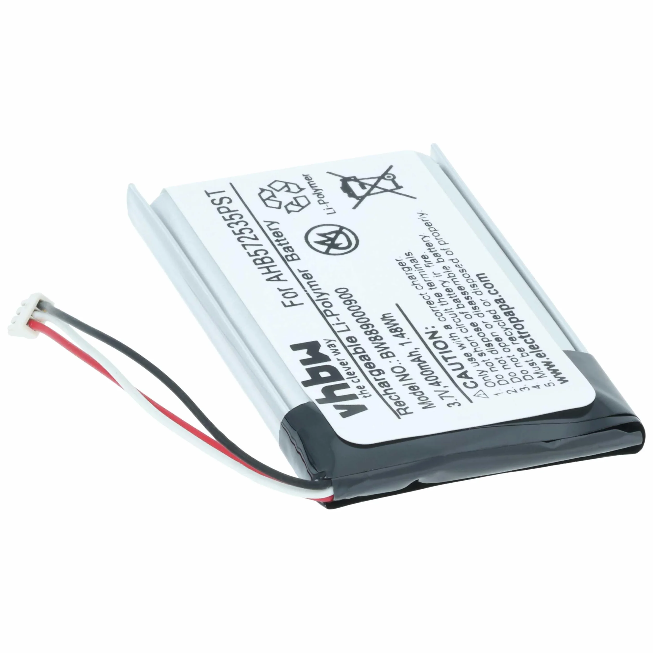 vhbw Akumulator kompatybilny z bezprzewodowymi słuchawkami Jabra Evolve 75 (400 mAh, 3,7 V, litowo-polimerowe)