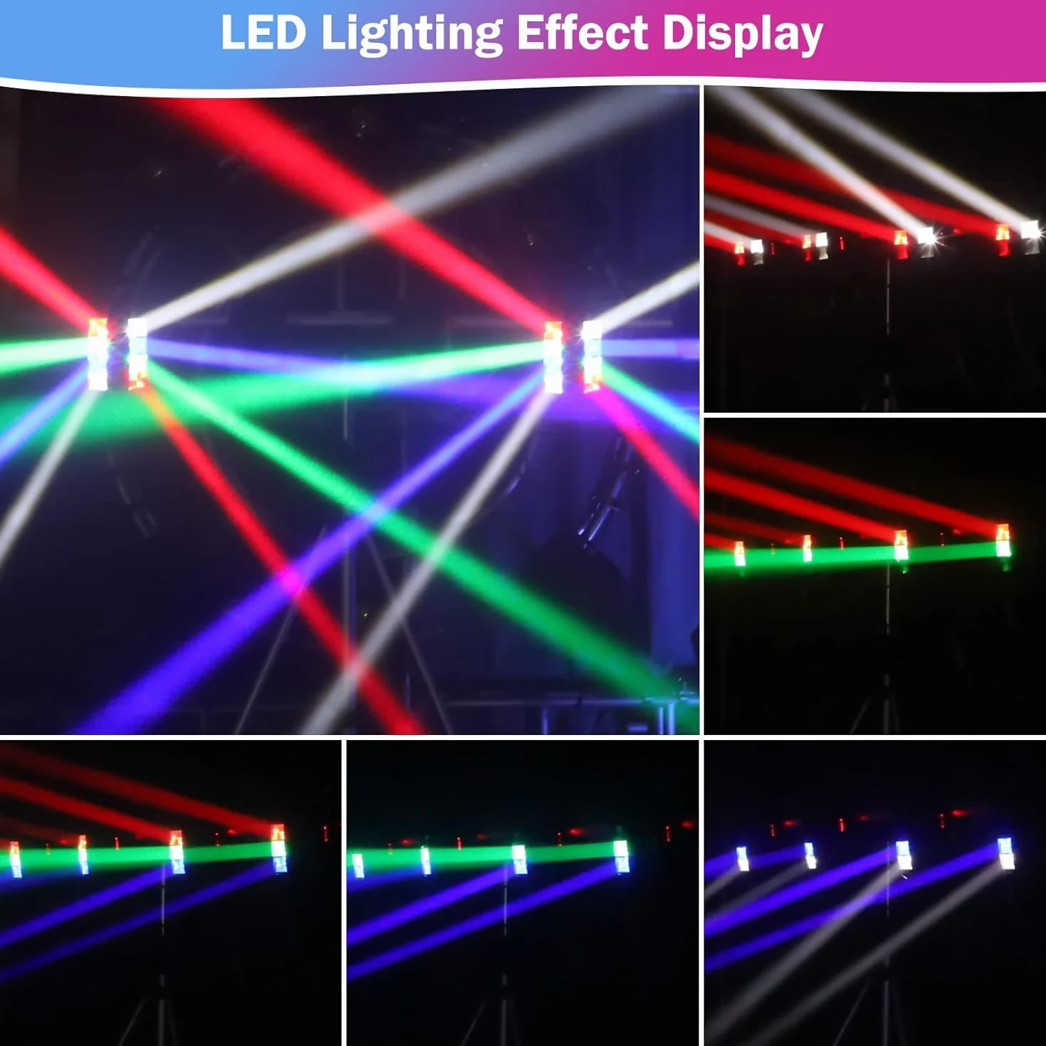 BETOPPER Światło Sceniczne Moving Head, RGBW 4 w 1, Mini Oświetlenie Imprezowe LED, DMX512 / Tryb Głosowy Do Baru, Na Imprezę