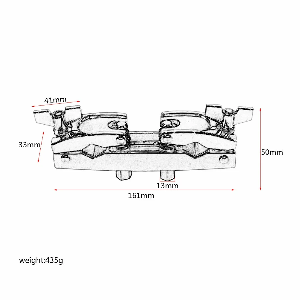 Alnicov Drum Grab Clamp 2-otworowy, stop aluminium, bęben wielofunkcyjny klips do akcesoriów bębnowych