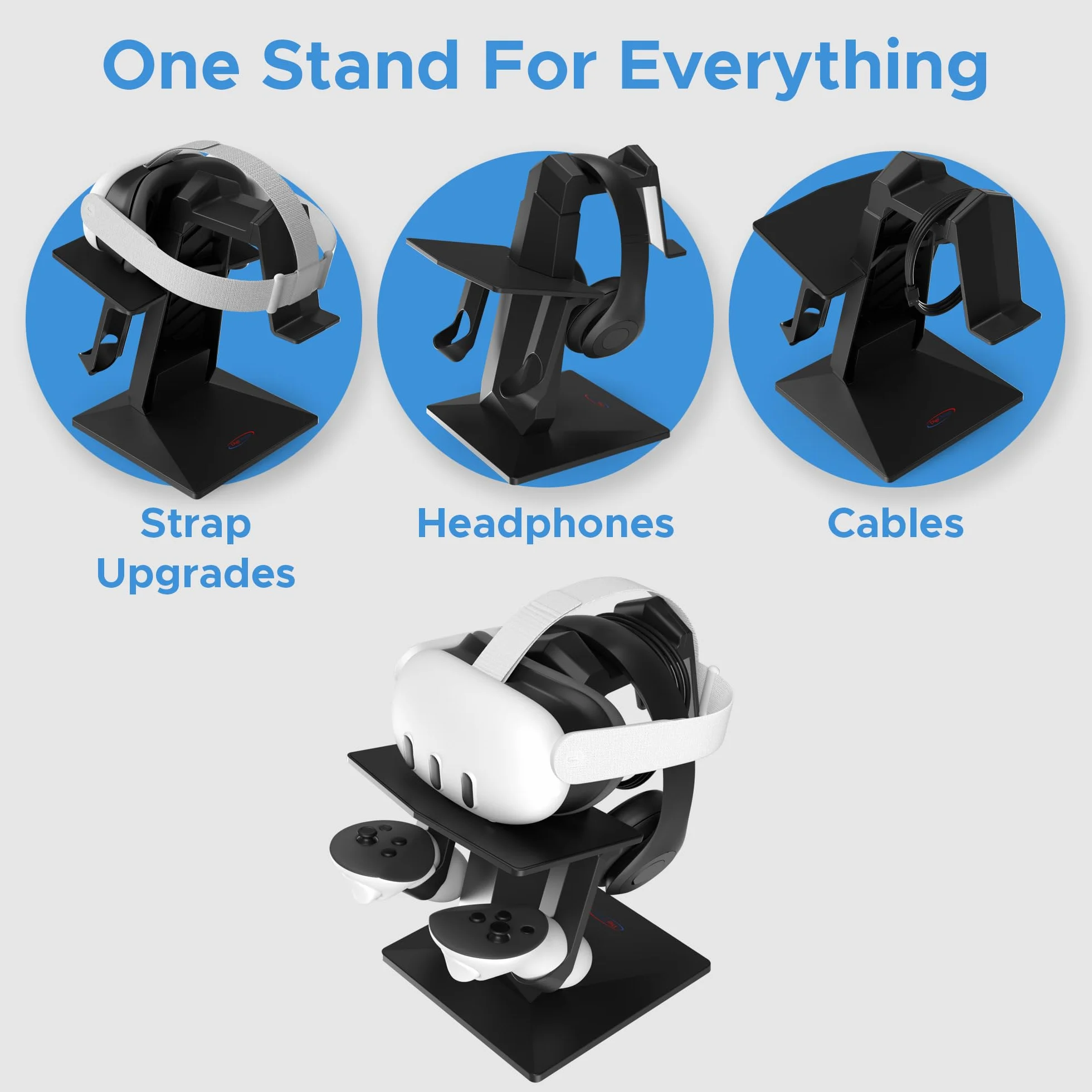 Digicharge Stojak na słuchawki VR do Meta Quest 3S / Quest 3 Oculus Quest 2 VR Mount Display Storage do zestawu słuchawkowego i kontrolerów dotykowych