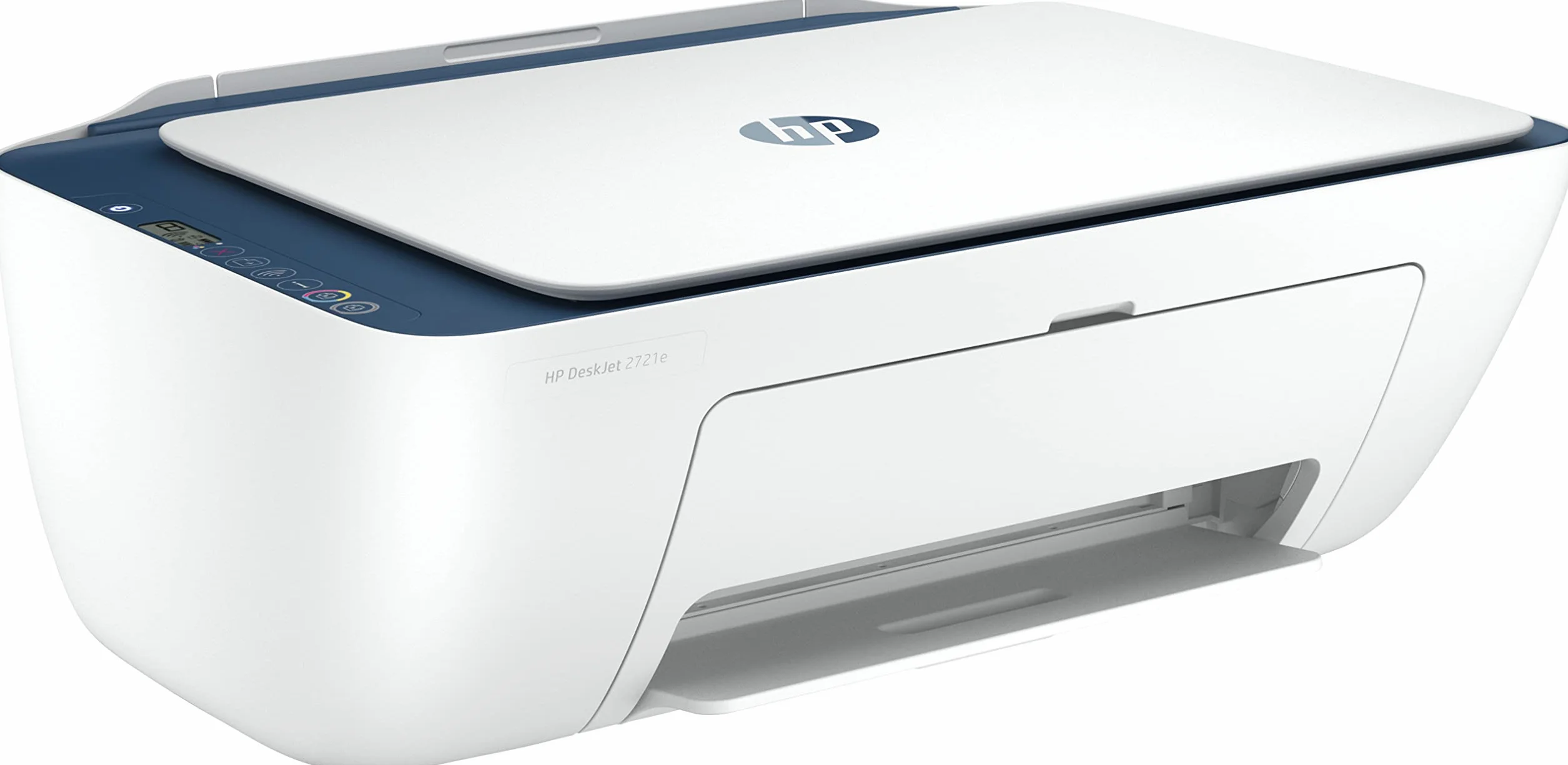 HP Deskjet 2721e - All-in-1 drukarka termiczna A4 4800 x 1200 DPI 7,5 stron/min, Wi-Fi, 425 x 546 x 250 mm - Biały/Niebieski