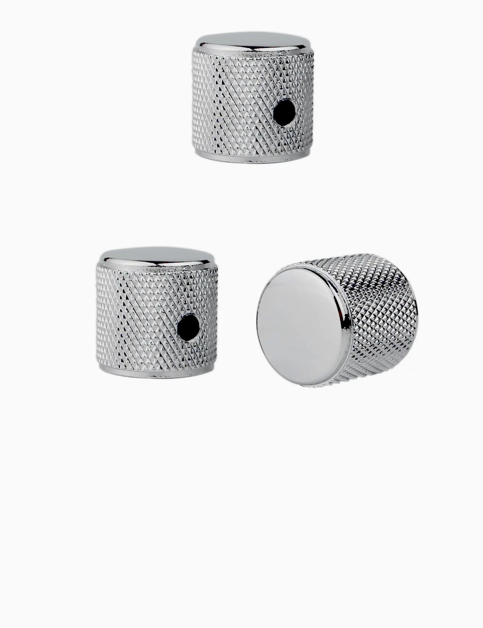 Guyker 3 szt. Guitar Control Knobs for 1/4"(6.4mm) Dia. Shaft Pots - Gałka do potencjometru kopułowego kompatybilna z Fender Telecaster Tele Style Gitara elektryczna lub Precision Bass (Chrome)