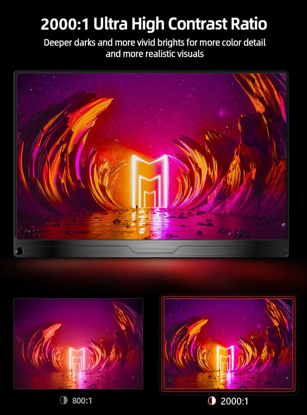 UPERFECT Przenośny monitor 4K 15,6 cala z wyświetlaczem IPS 3840 x 2160 UHD IPS HDMI USB C OTG matowy ekran do komputera, laptopa, telefonu komórkowego, PS4/5, Xbo, Switch, fotografów, edytorów wideo