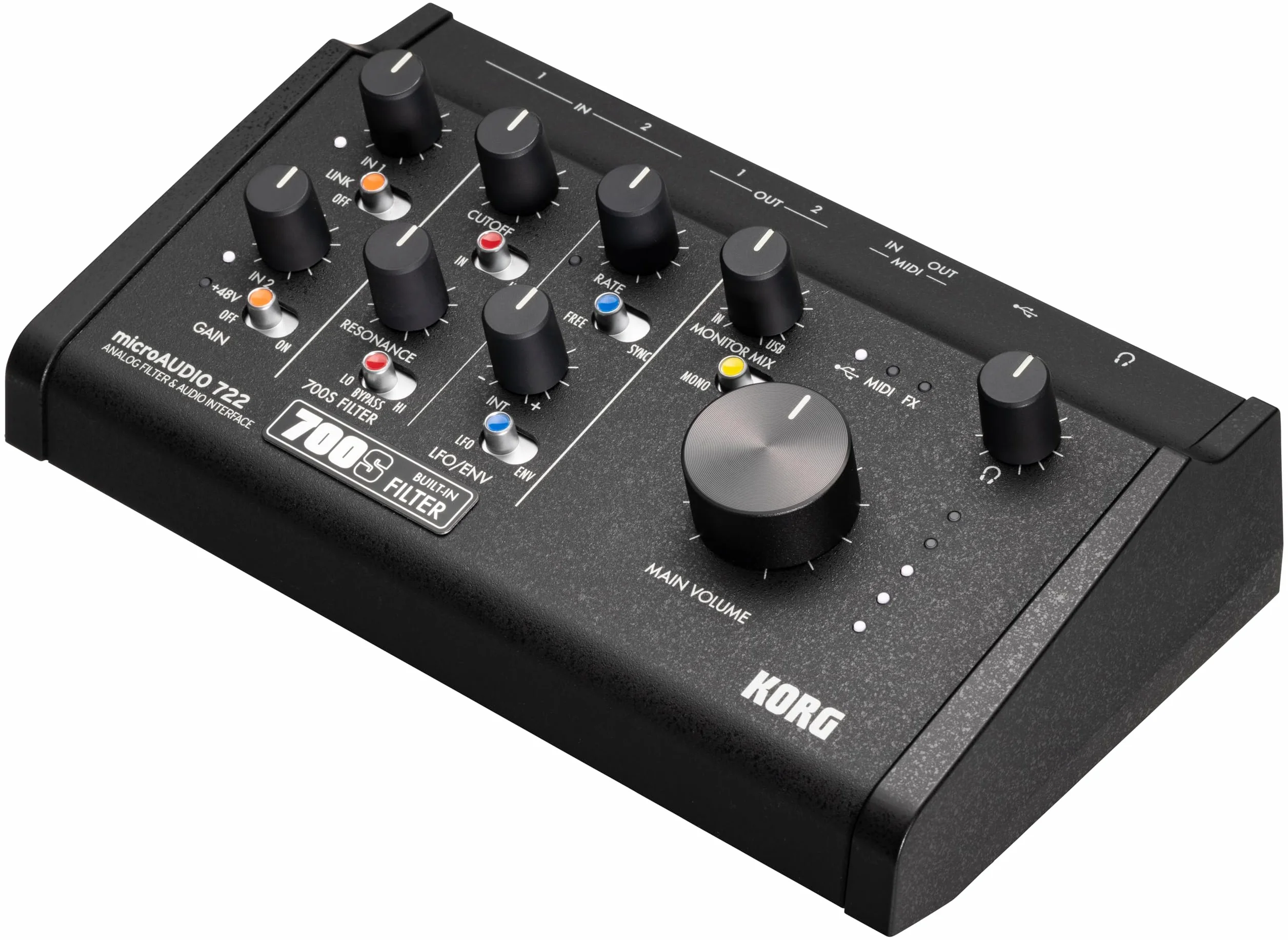 Korg Interfejs audio microAUDIO 722 USB-C z filtrem analogowym i wejściem/wyjściem MIDI, w tym pakiet oprogramowania