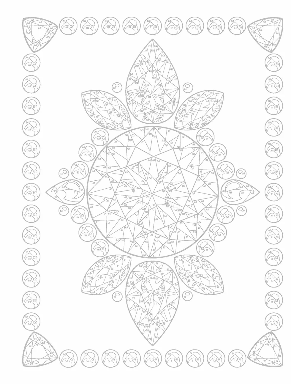 Creative Haven Gemstones Color by Number