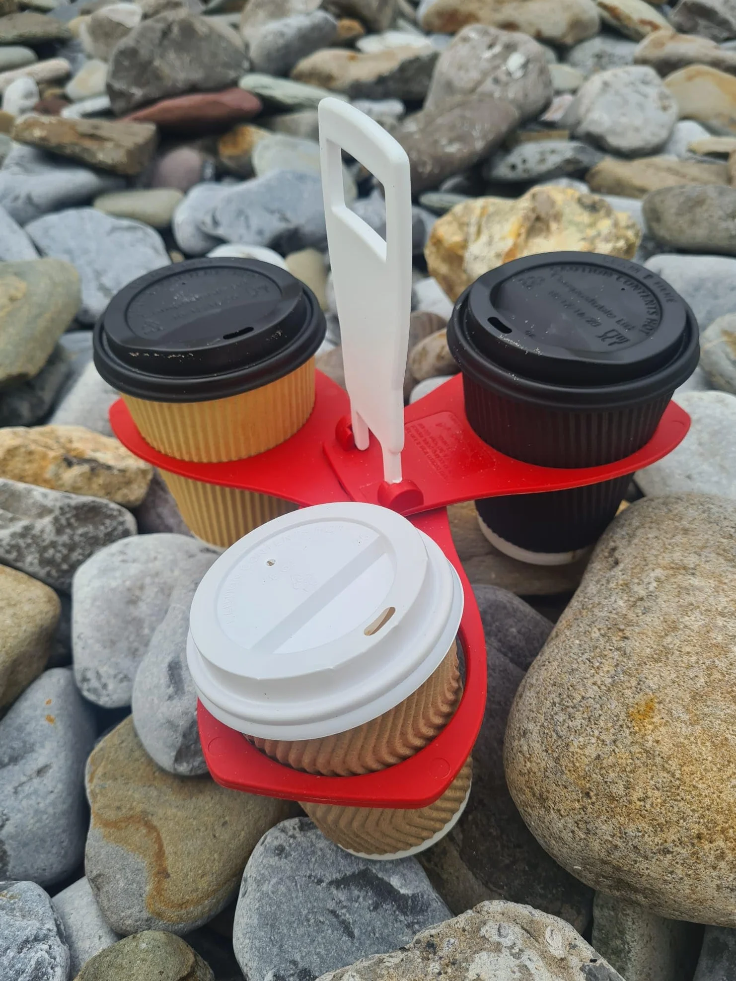 CarryAround® Składany uchwyt na kubki/kadźca [WYKONANY W UK] Uchwyt na kawę do wynosu, napoje bezalkoholowe, pinta, piwo, uchwyt na napoje, wytrzymały, wielokrotnego użytku, kieszonkowy, na festiwale