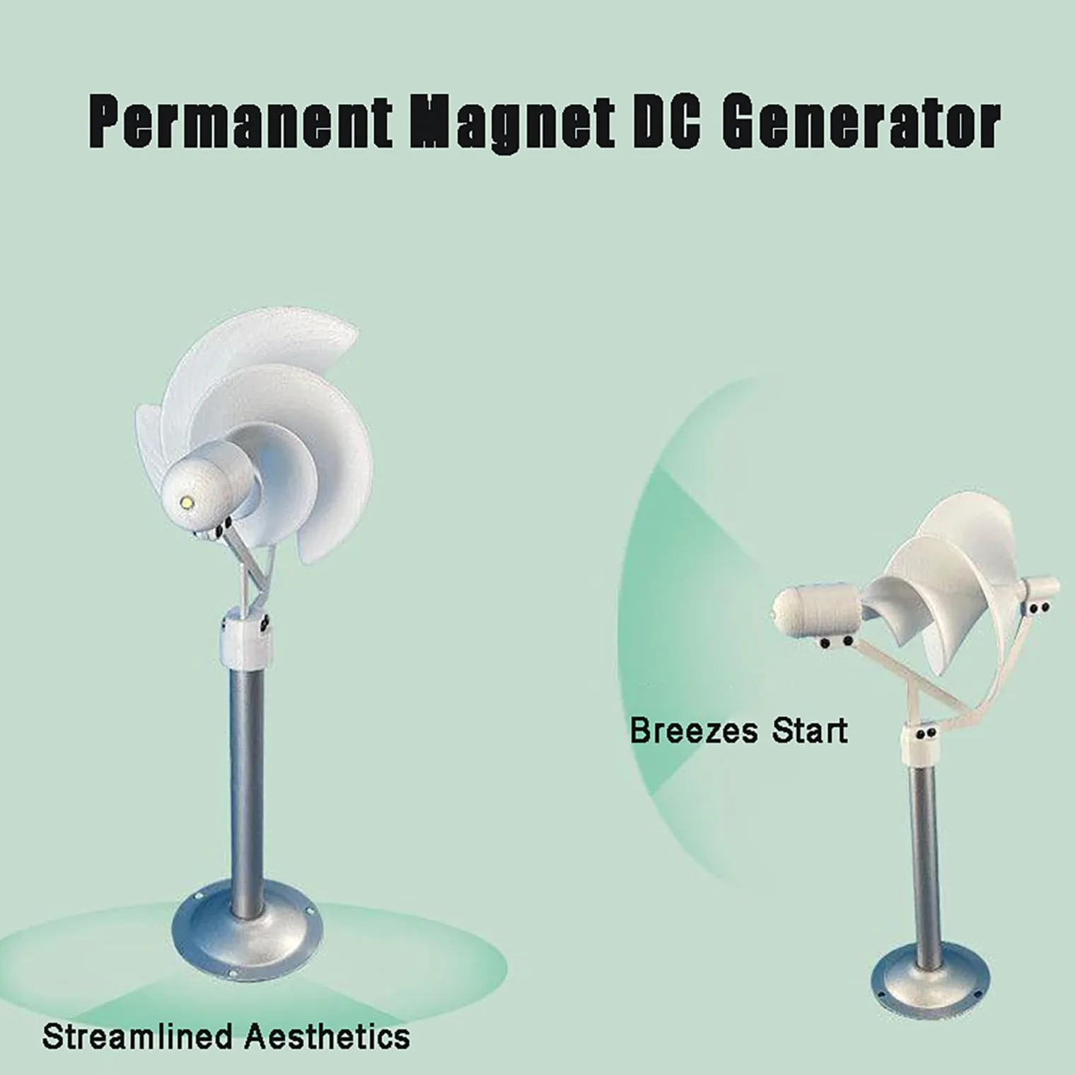 DIY Wind Turbine Model 10W Micro Spiral Wind Power Generator 12V Stały generator magnesów Model ze światłem LED, generator czystej miedzi do badań, nauczania, dekoracji,White