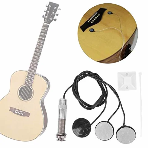Pickup Przetwornik Piezoelektryczny Samoprzylepny Mono Piezo Pickup z 3 Czujnikami do Gitary Akustycznej Ukulele String Instruments Universal