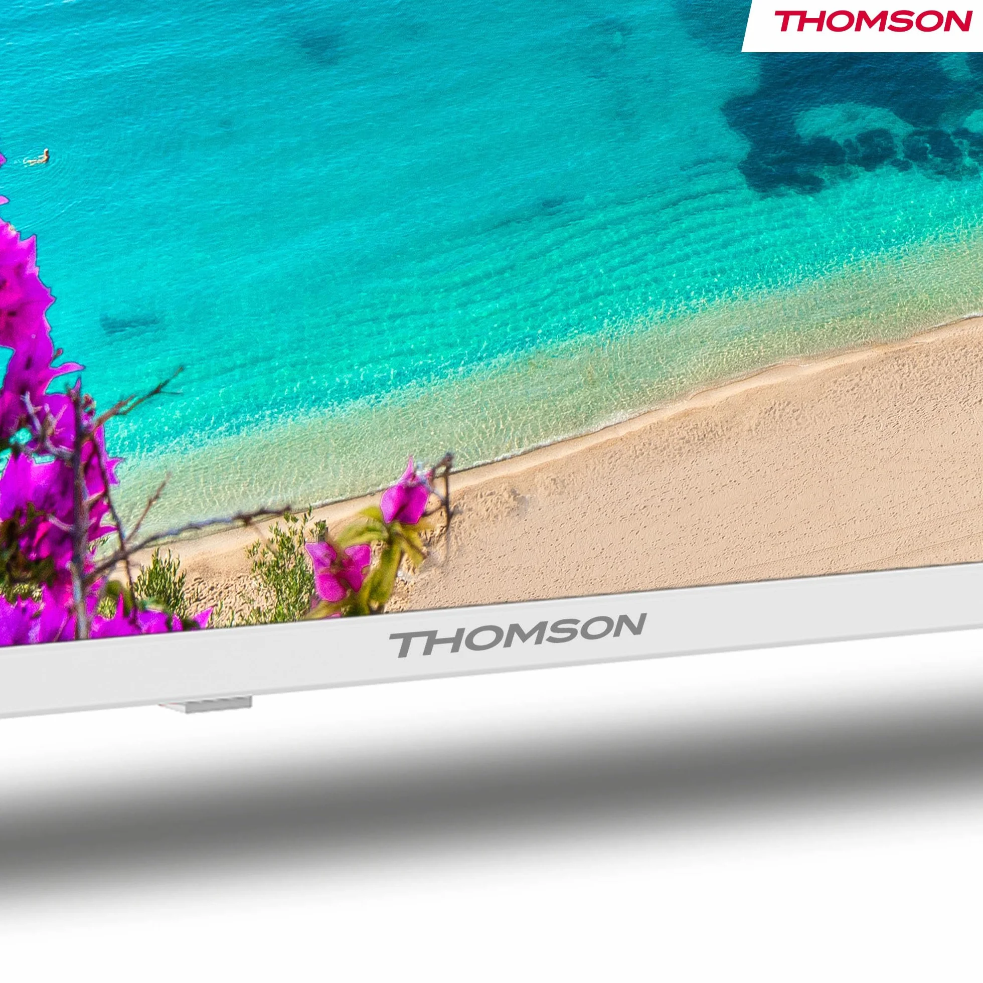 THOMSON 43 calowy (109 cm) 4K Ultra HD Biały Smart Android TV, Google Assistant, Wi-Fi, Dolby Digital, Bluetooth, Triple-Tuner (Kabel/Satelita/Antena), HDMI, CI+, A+ Płyta – 43UA5S13W