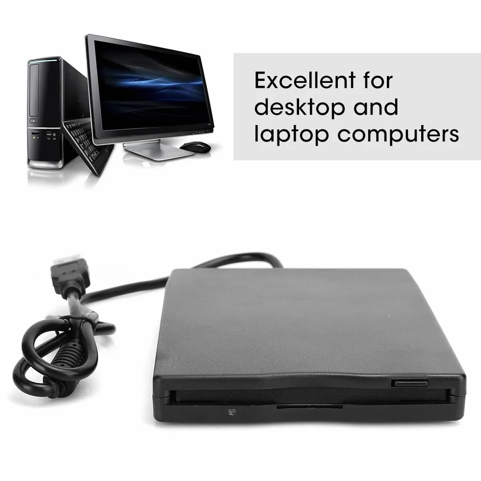 Zewnętrzny napęd dyskietek USB 3,5", przenośny czytnik dysków, ultra cienki dysk Floppy Drive do Win10, 7, 8, Vista, XP, ME, 2000, SE, 98