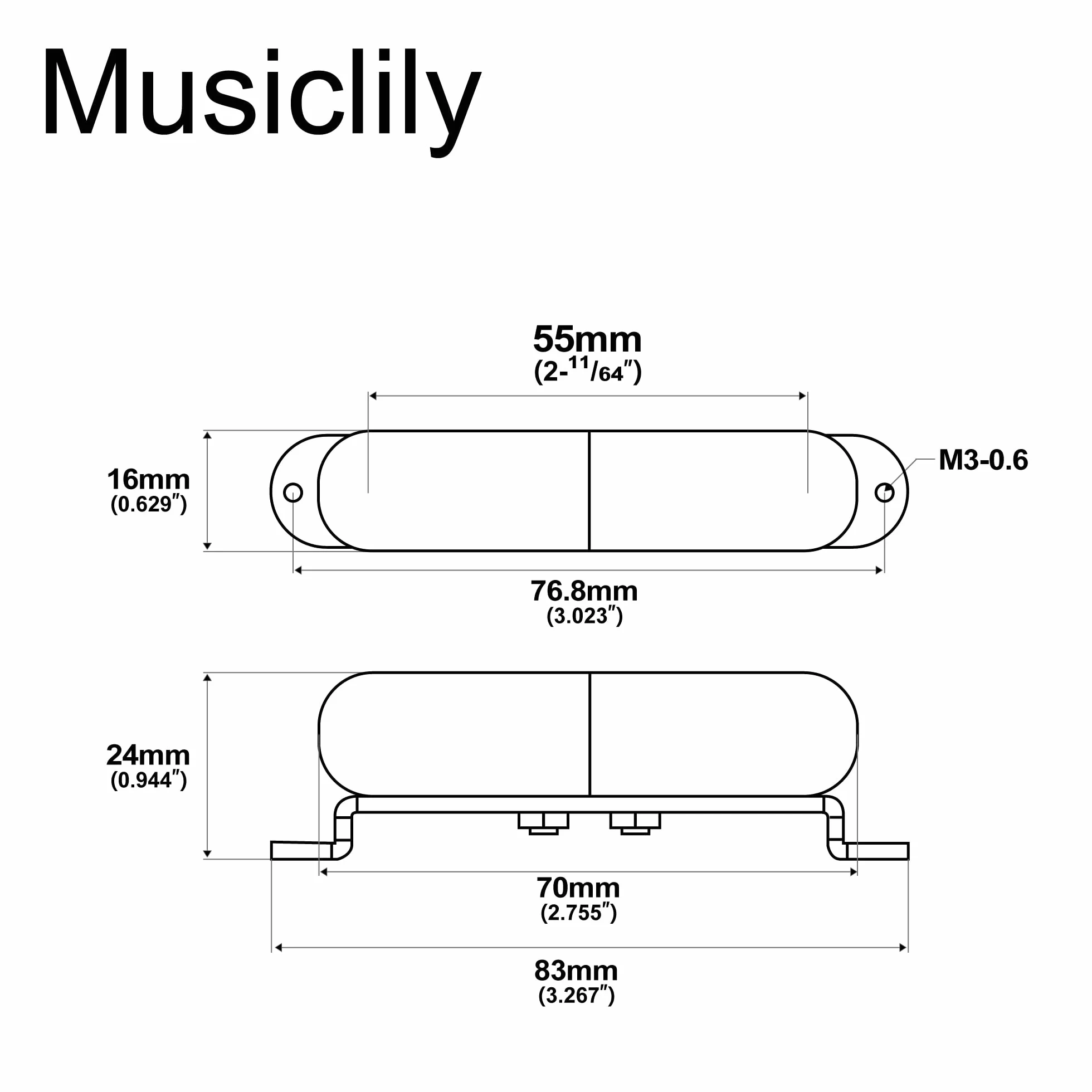 Artec LSA70 Alnico 5 Przetwornik Lipstick Single Coil Neck Pickup 7,5K do Gitary Elektrycznej typu Strat, Chrom
