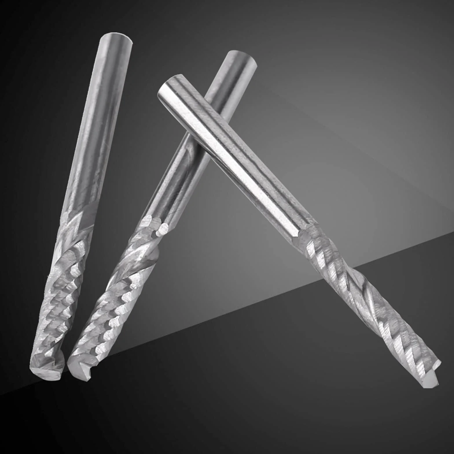 10 stücke Hartmetall Spiralfräser Set Einzel Flöte Fräser Bits CNC Fräser CNC Rotary Grate Set 4mm Schaft