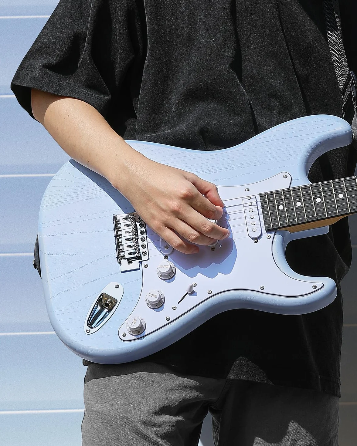 DONNER DST-80 gitara elektryczna 39 cali zestaw ze wzmacniaczem, przetwornik SSS, torba, tuner, kapo