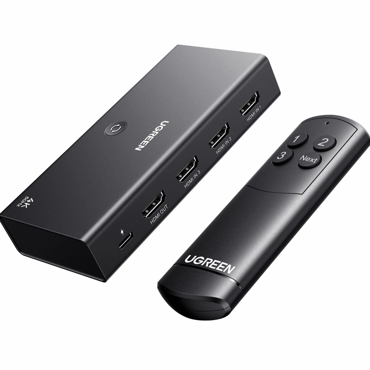 UGREEN Hdmi Switch 3 In 1 Out 4k@60hz, Rozdzielacz Hdmi Z Pilotem ObsłUguje Hdr10+ Cec Hdcp2.2 Kompatybilny Z Switch Ps5/4/3 Xbox Roku Tv Fire Stick Blu-Ray Player