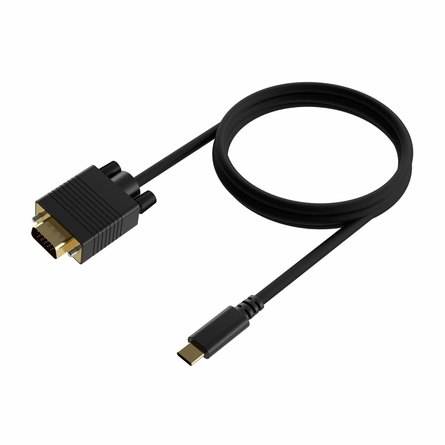AISENS - A109-0692 - Konwerter USB-C na VGA, USB-C/M-Hdb15/M, Czarny, 0.8M