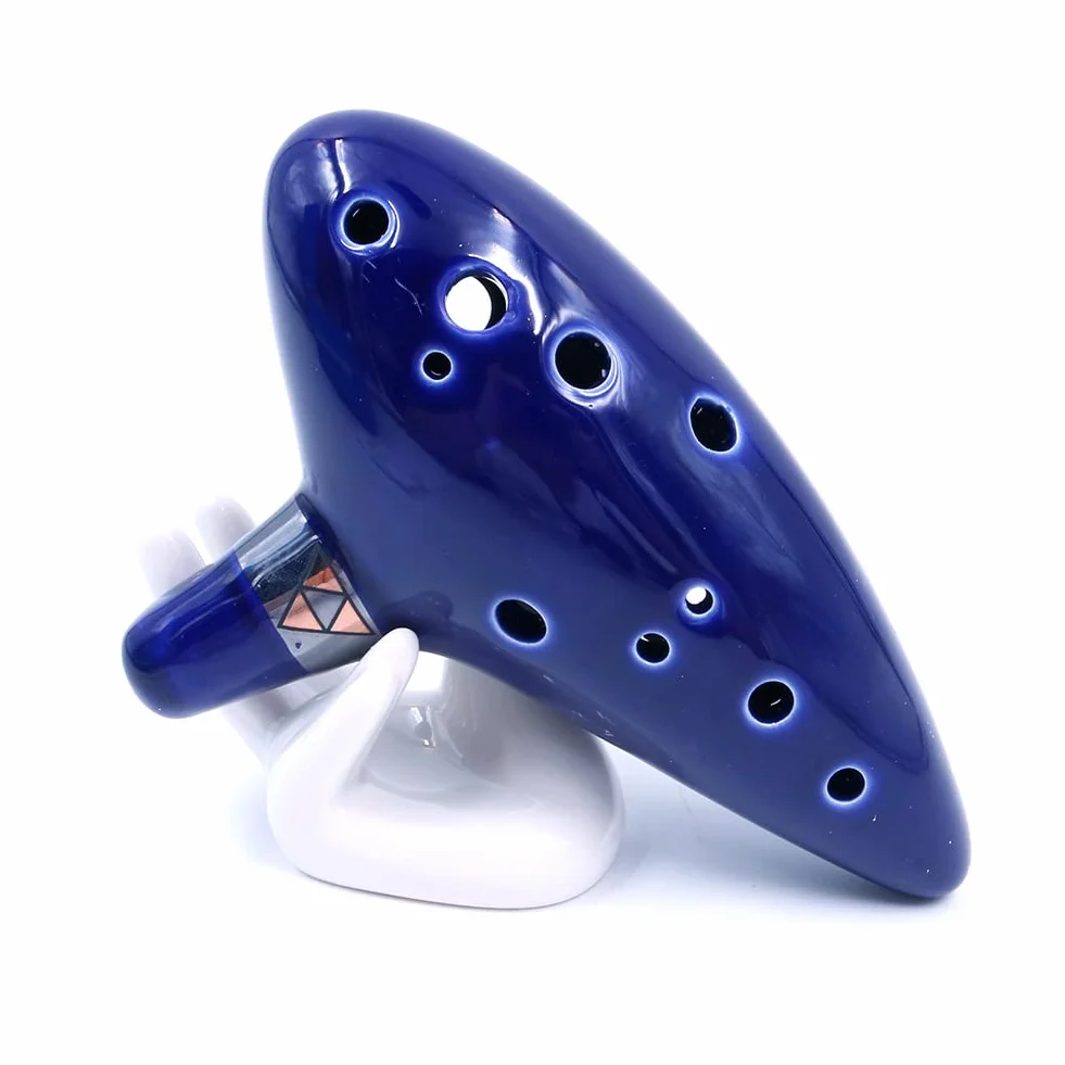 Alnicov Ocarina, 12-otworowa Alto C Ocarina z podstawką i torbą ochronną, niebieska