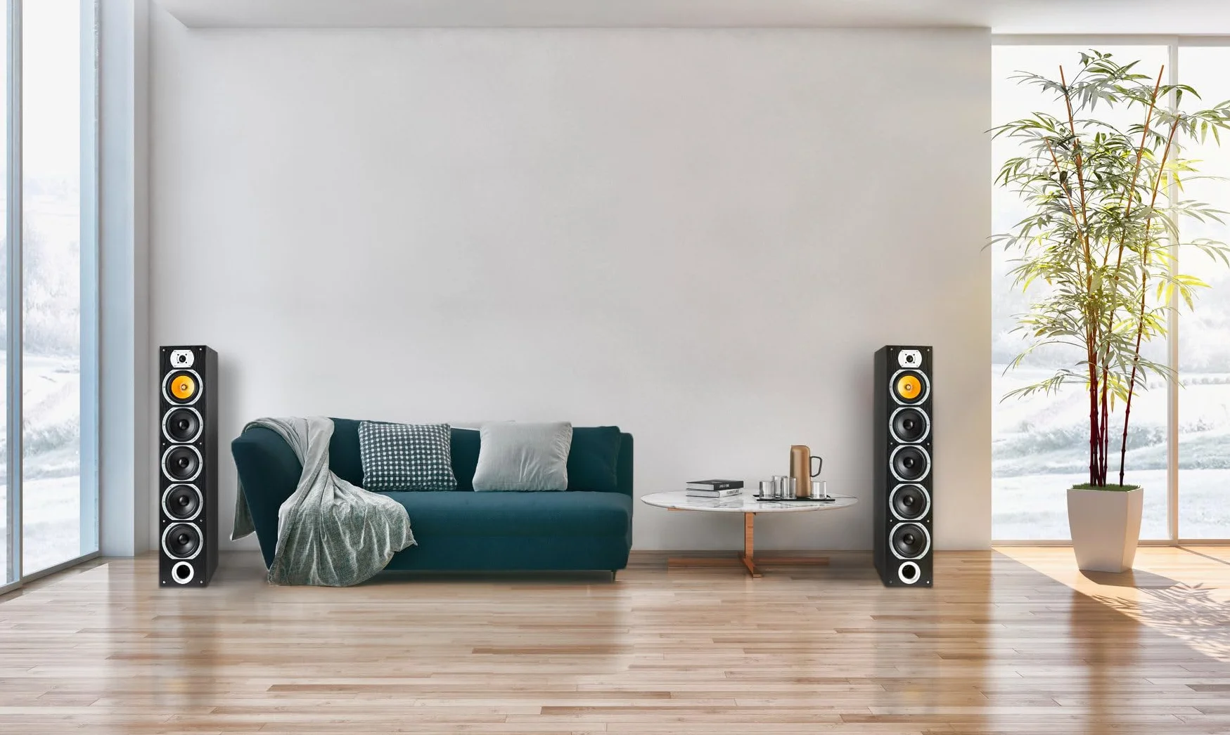 Bennett & Ross Exosphere 3-drożne głośniki podłogowe HiFi para (200 W RMS, 6,5" subwoofer, 6,5" głośnik basowy, 3x 6,5" średniotonowy, głośnik wysokotonowy 1", konstrukcja bass reflex, wygląd słojów
