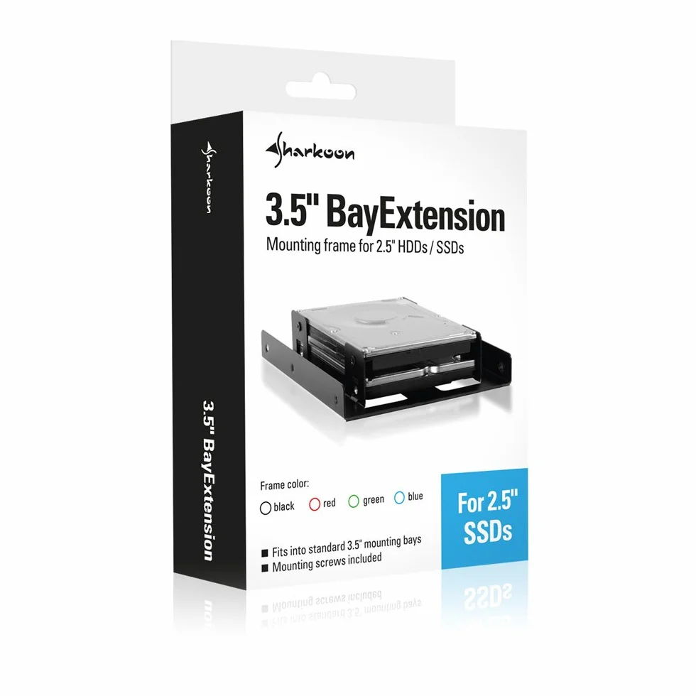 Sharkoon SSD/rama montażowa do 3,5 cala BayExtension, czarna do dwóch dysków SSD