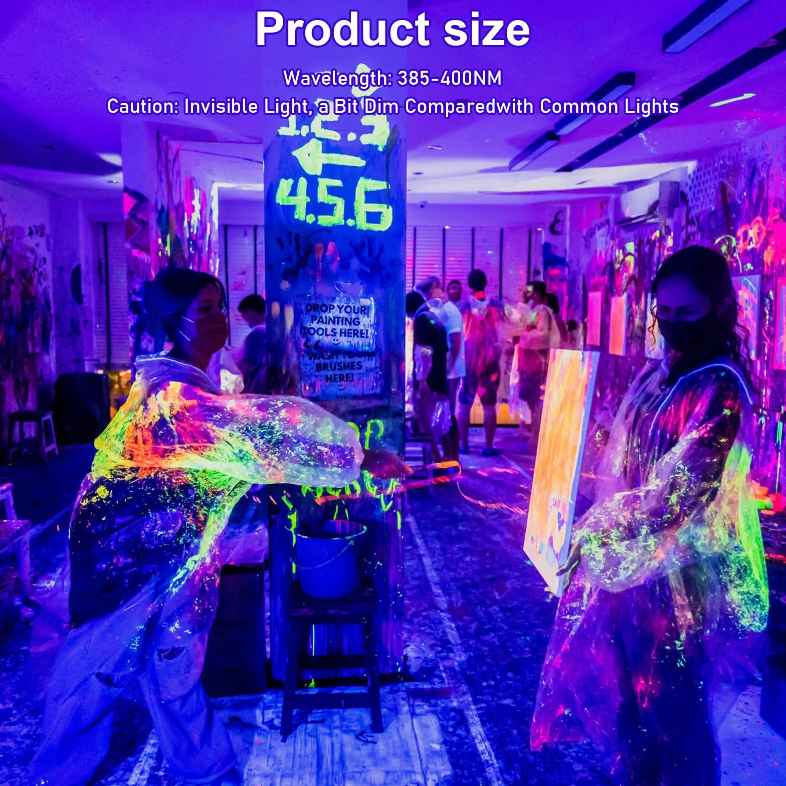 Reflektor LED z czarnym światłem, 1 sztuka 150 W UV czarne światło, IP66, reflektor UV, czarne światło na imprezę, Halloween, graffiti, dyskotekę, wydarzenia na świeżym powietrzu (285 x 240 x 50 mm)