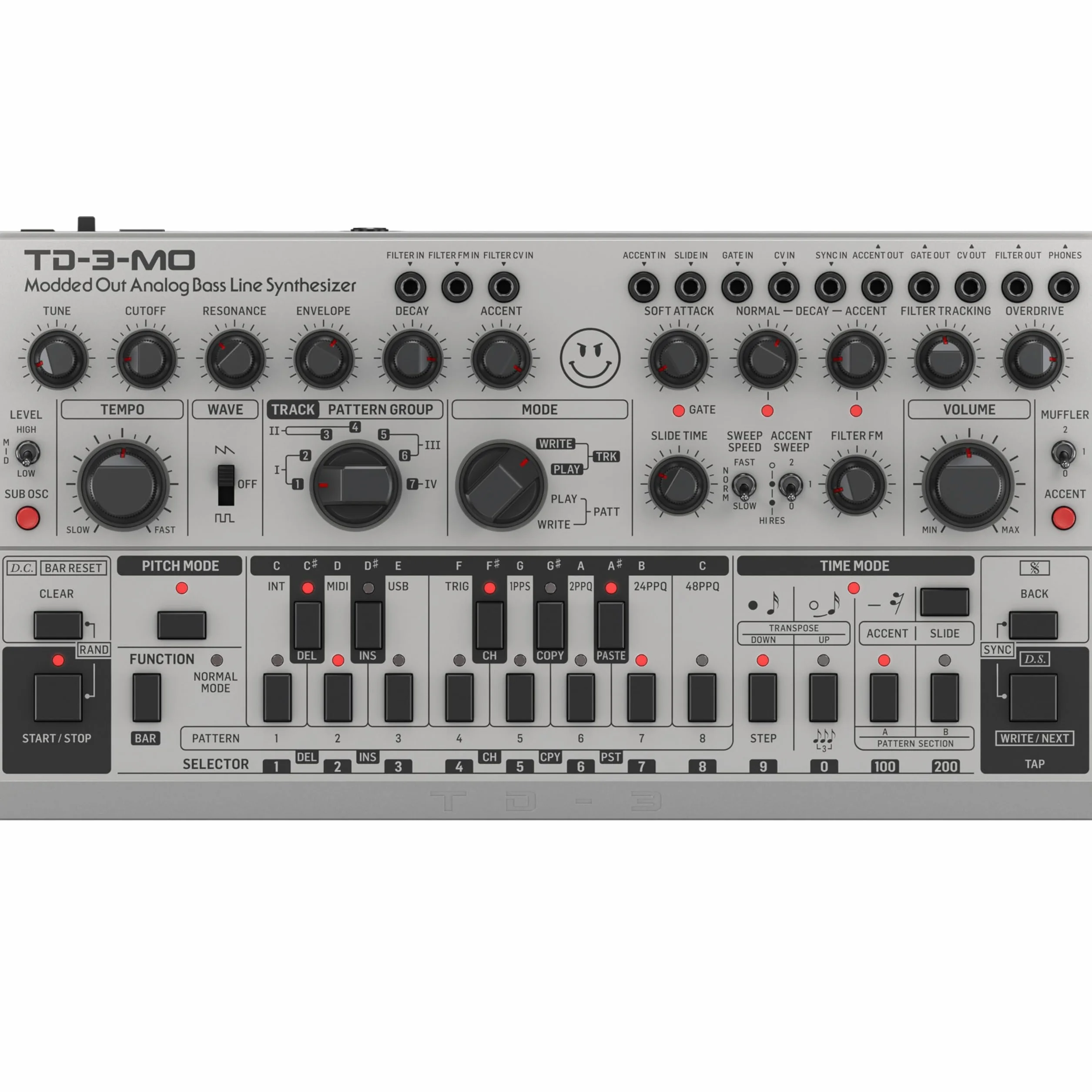 Behringer TD-3-MO-SR Desktop Synthesizer Analog Bass Line Synthesizer Silver