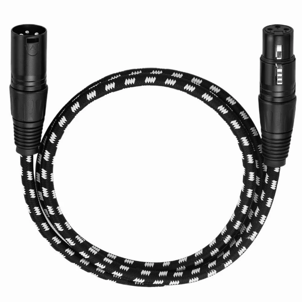 Pleciony kabel XLR męski na żeński M/F 3-pinowy Ja-ck Multi-Shielding OFC, miedziany, do miksera mikrofonowego, 1 m, 2 m, 300 cm, 5 m, 10 m, 15 m, 20 m