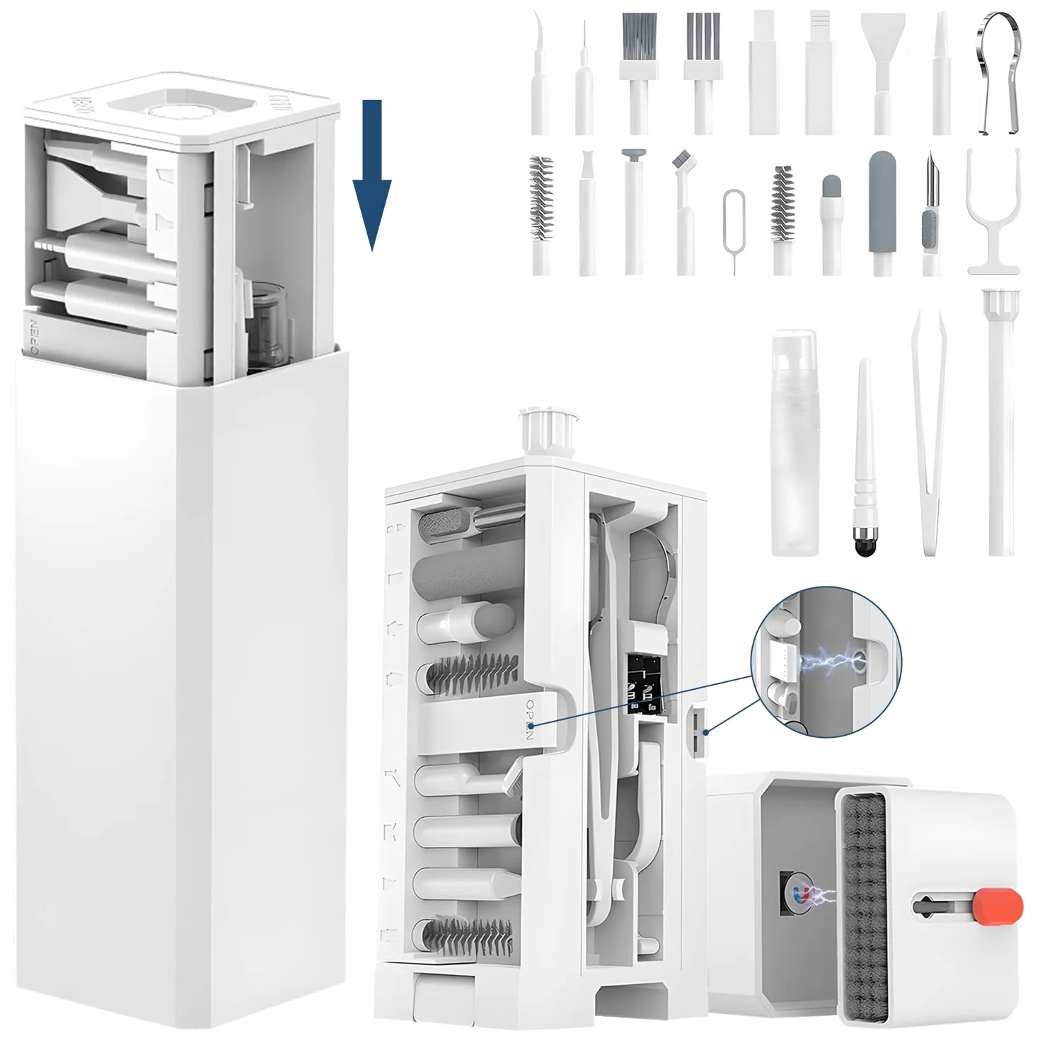 Zestaw do czyszczenia klawiatury 32 w 1, zestaw do czyszczenia telefonu komórkowego z pędzlem, słuchawkami, zestaw do czyszczenia AirPods 1/2/3/Pro, akcesoria do czyszczenia laptopa, telefonu