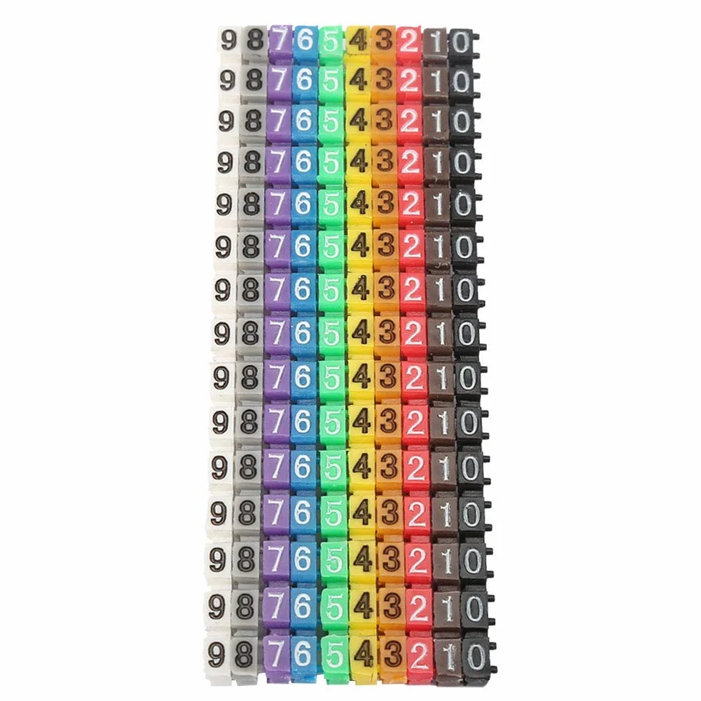 100/150 Szt. 1.5/2.5/4/6mm² Numeracja Drutu Znacznik Cyfrowy Numer Rury Znaczniki Drutu Etykieta Rura Znacznik Kablowy Kolorowy Numer Drutu(150 szt. -1,5 mm 1,5 kwadratowy)