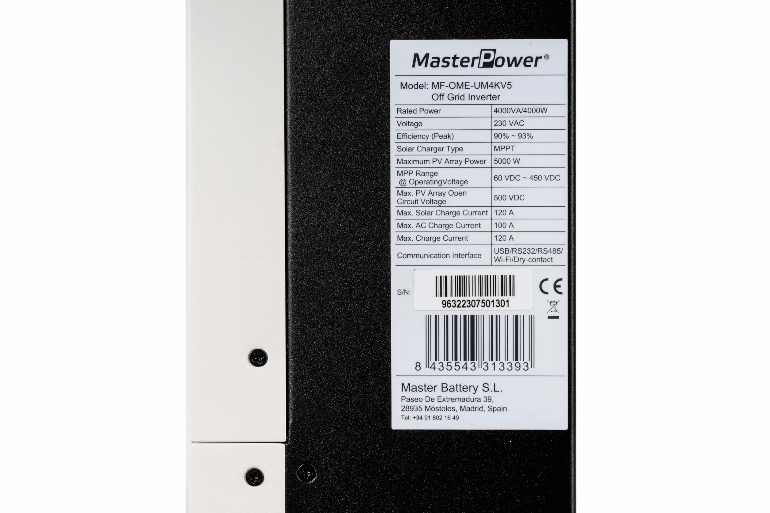 Master Power UM-V5 4000 W 24 V MPPT 120A do 5000 W, falownik hybrydowy, z podwójnym wyjściem do inteligentnego zarządzania ładowaniem + WiFi