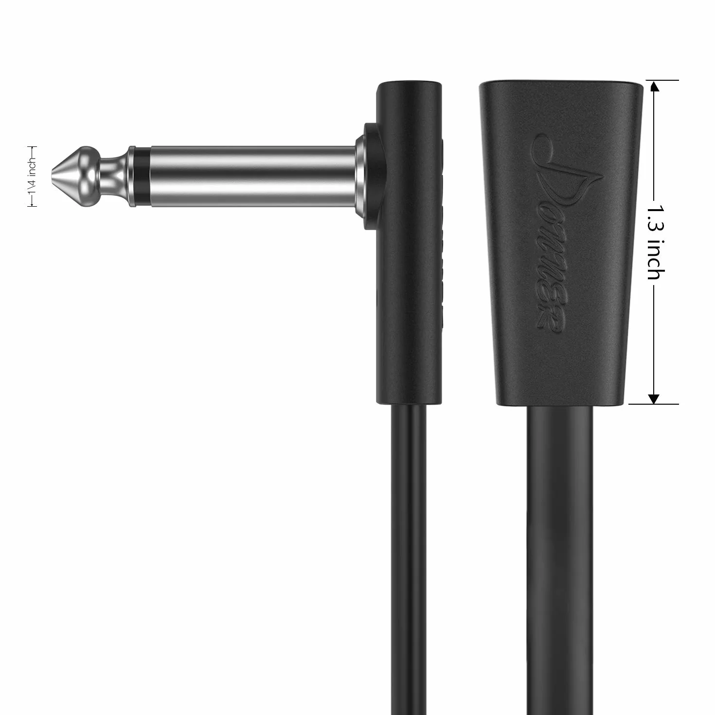 Donner 30 cm czarny kabel do gitary 6-pak
