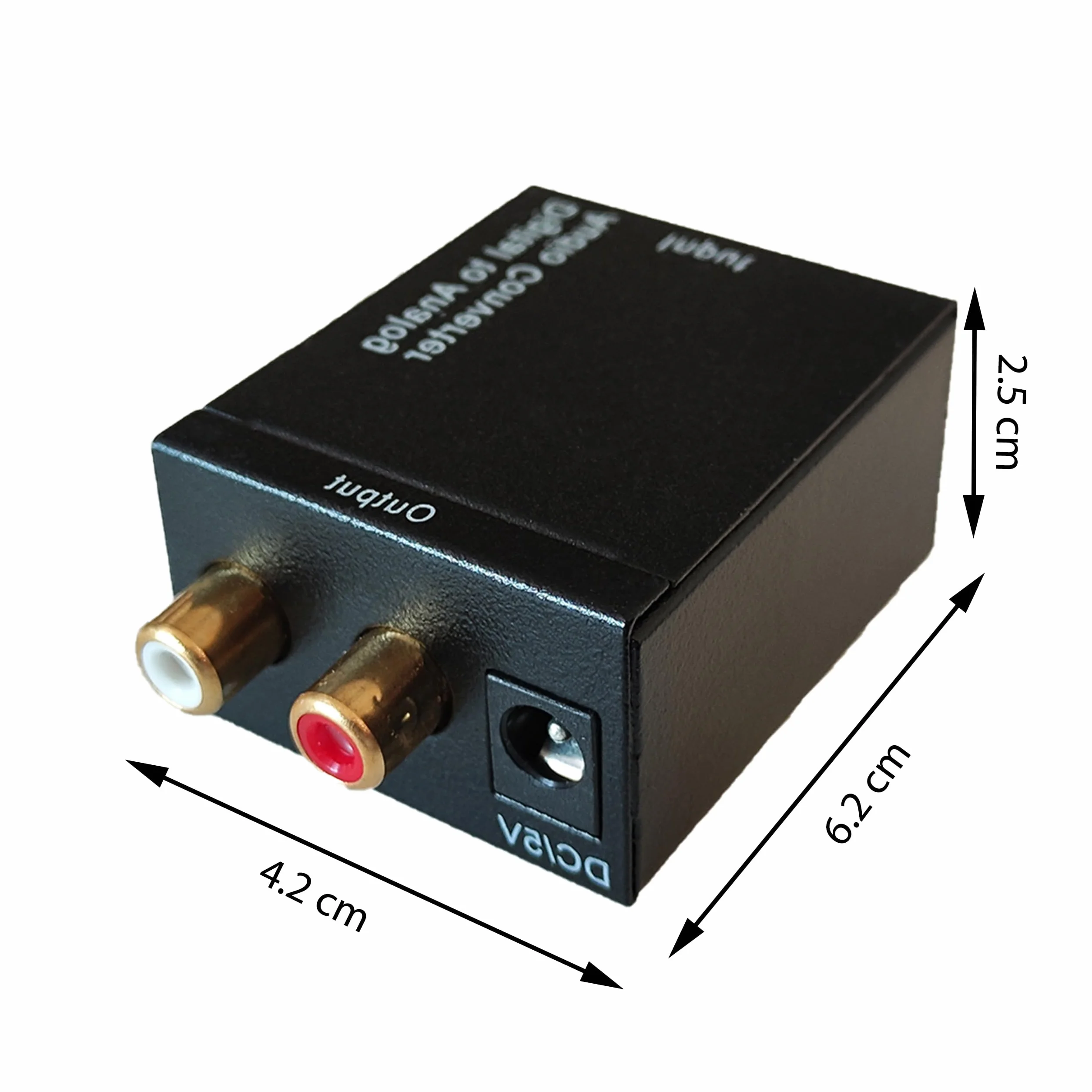 Retoo Konwerter cyfrowo-analogowy Adapter koncentryczny Konwerter DA Optyczny na Jack 3,5 mm RCA RCA Audio Stereo Converter Adapter Toslink SPDIF Koncentryczny z zasilaczem 5 V Czarny